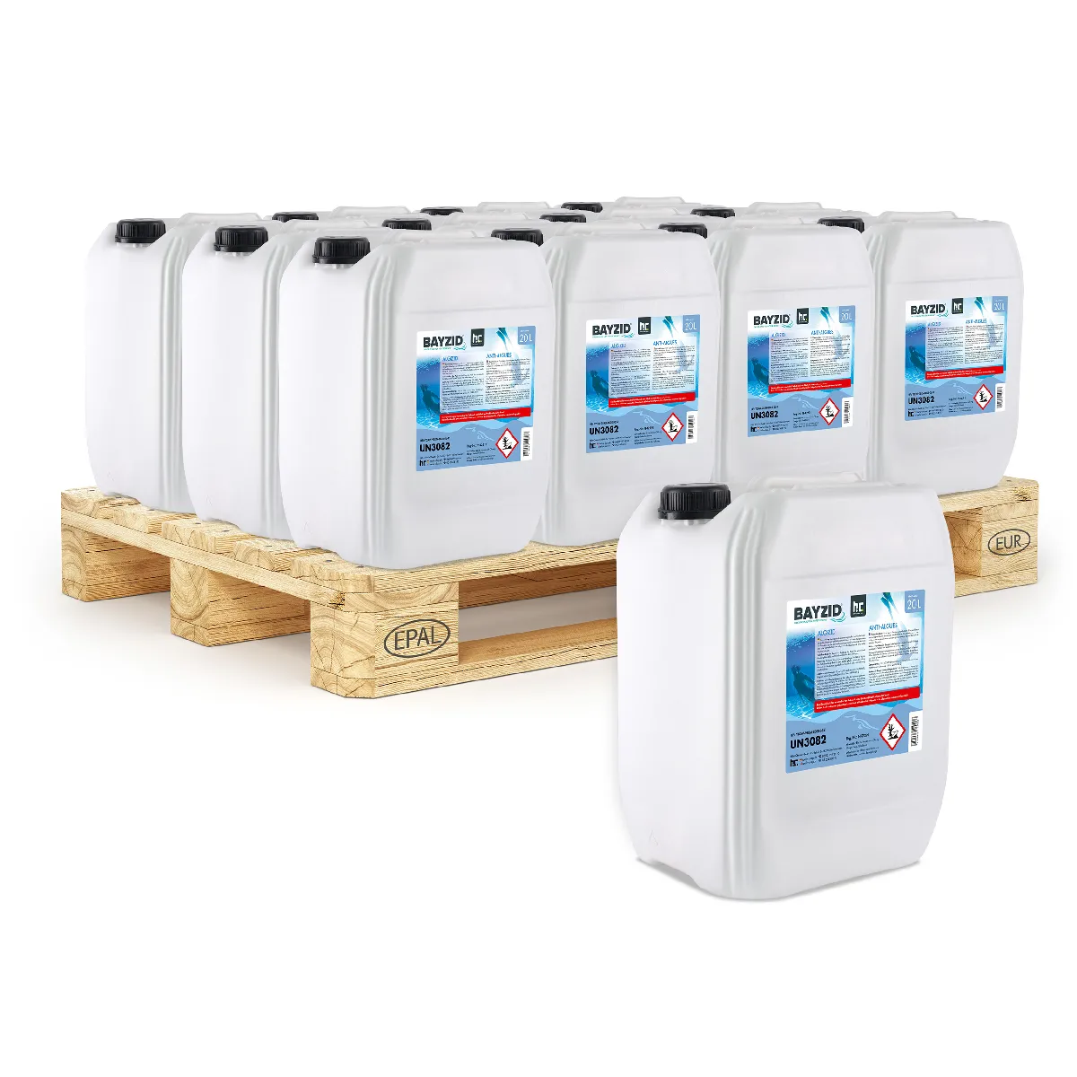 Anti-algues Bayzid® 24 X 20 L - Algicide Préventif Pour Piscines Contre Algues, Champignons Et Bactéries
