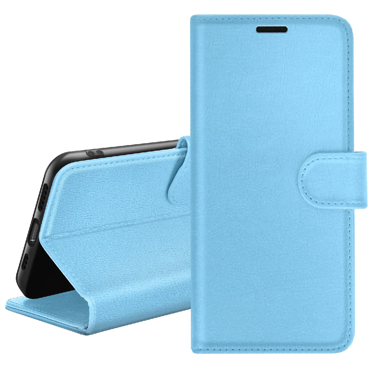 Étui Portefeuille Pour Redmi 12c Avec Fonction Support Et Languette Magnétique Bleu Zanaé