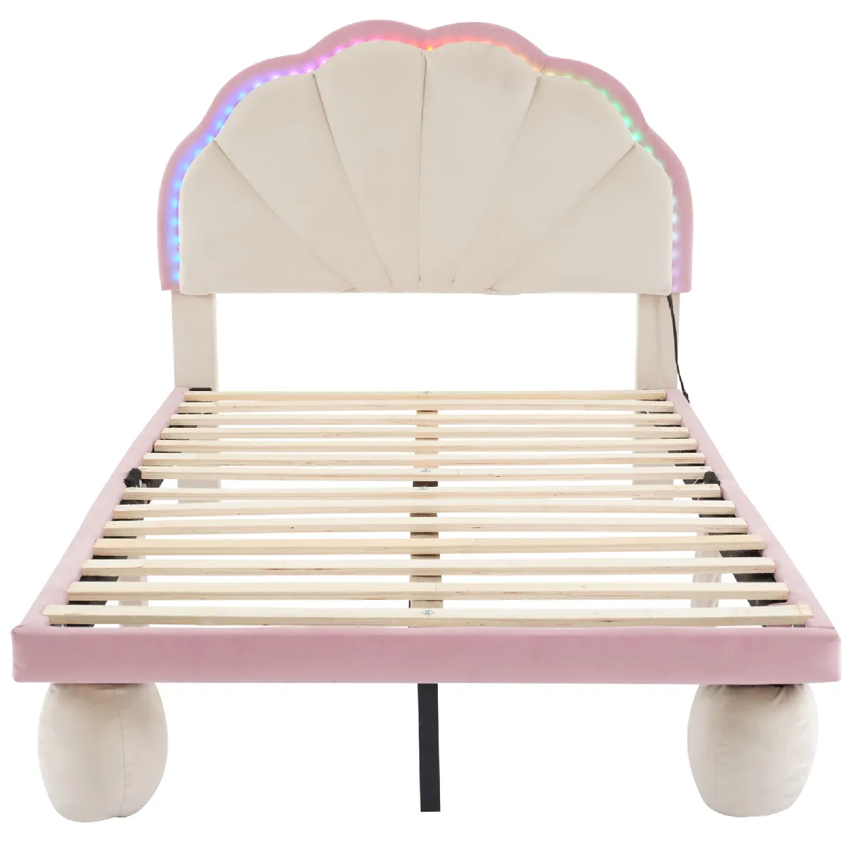Canapé-lit 90x200 cm avec lit tiroir 90x190 cm port USB plusieurs étagères bois massif blanc