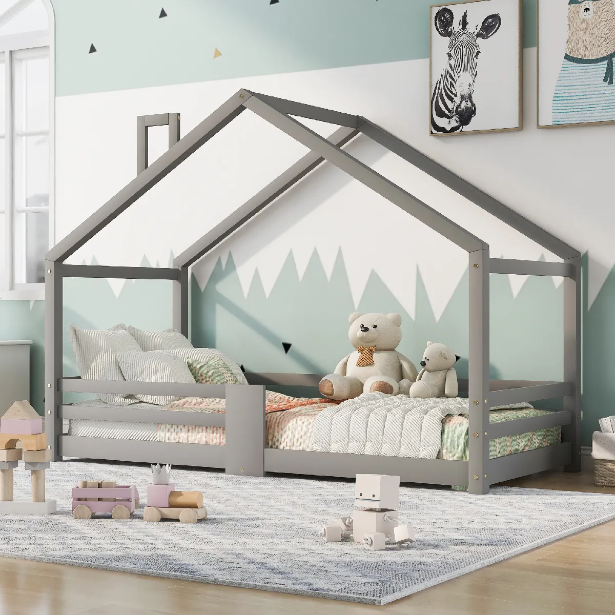 Lit superposé enfant 140 par 200 métal lit double familial mezzanine avec échelle porte ouvrante lit inférieur noir