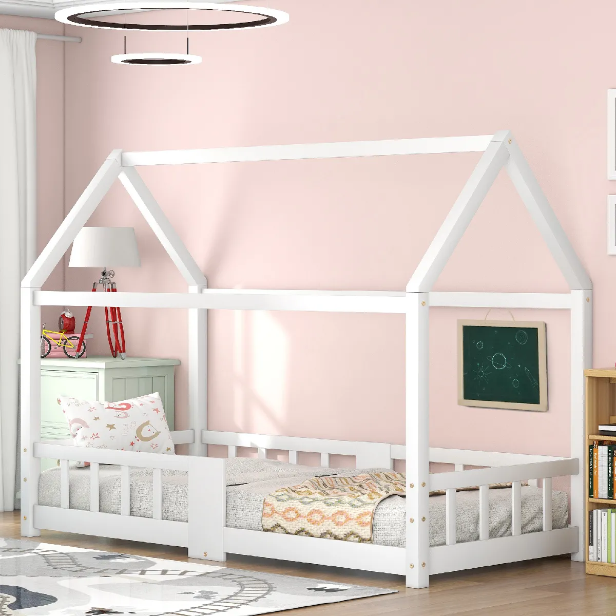 Lit rembourré 90x200 cm avec sommier tissu bouclette port USB poche de rangement beige sans matelas
