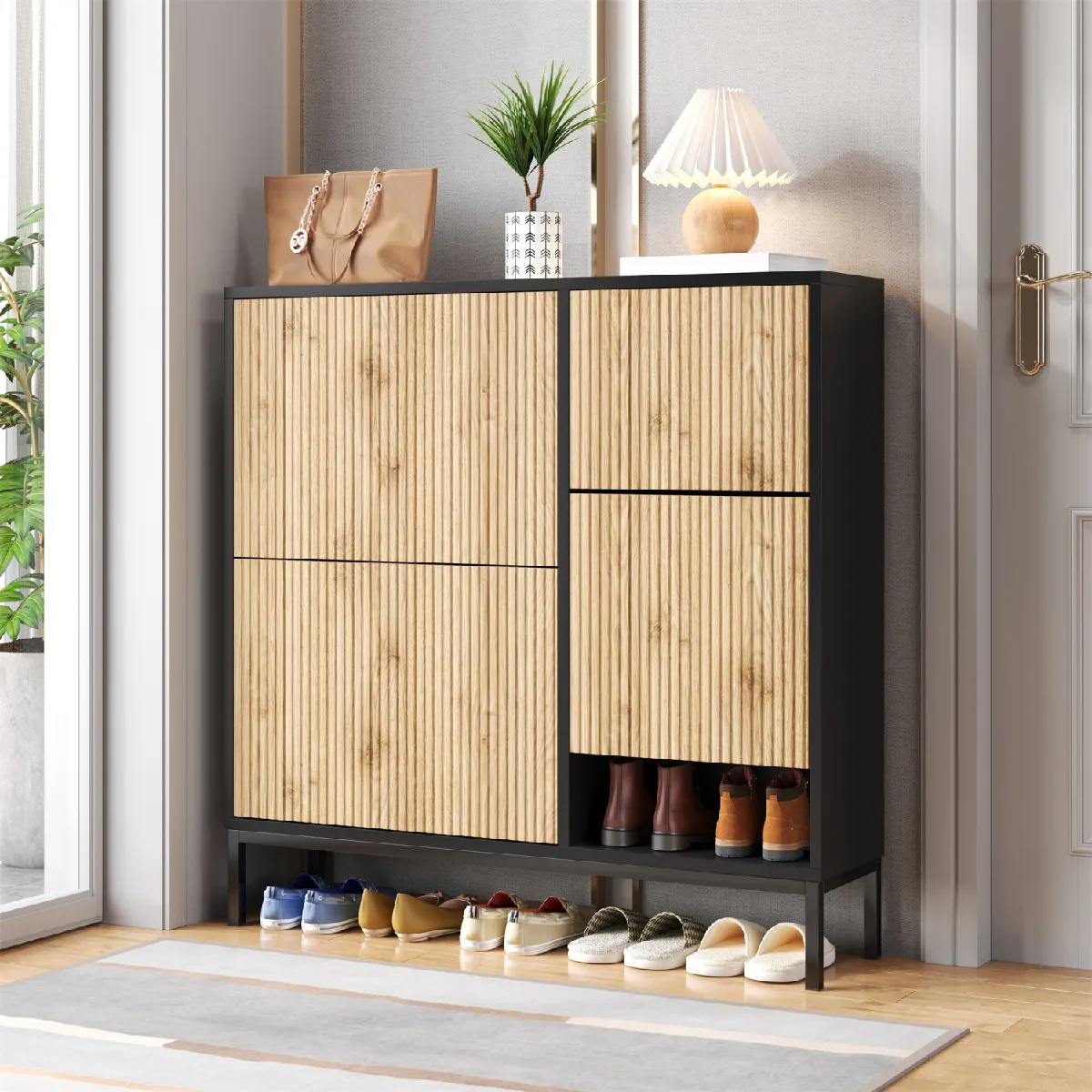 Lit simple 90 par 200 cm en bois massif avec prises multiples rangements et barre lumineuse systeme hydraulique gris