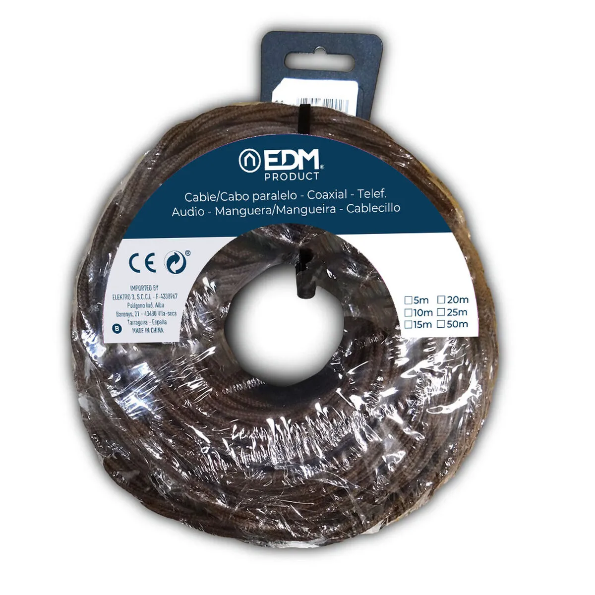 Câble D'interface Parallèle Edm 11991 Marron 25 M 2 X 1 Mm