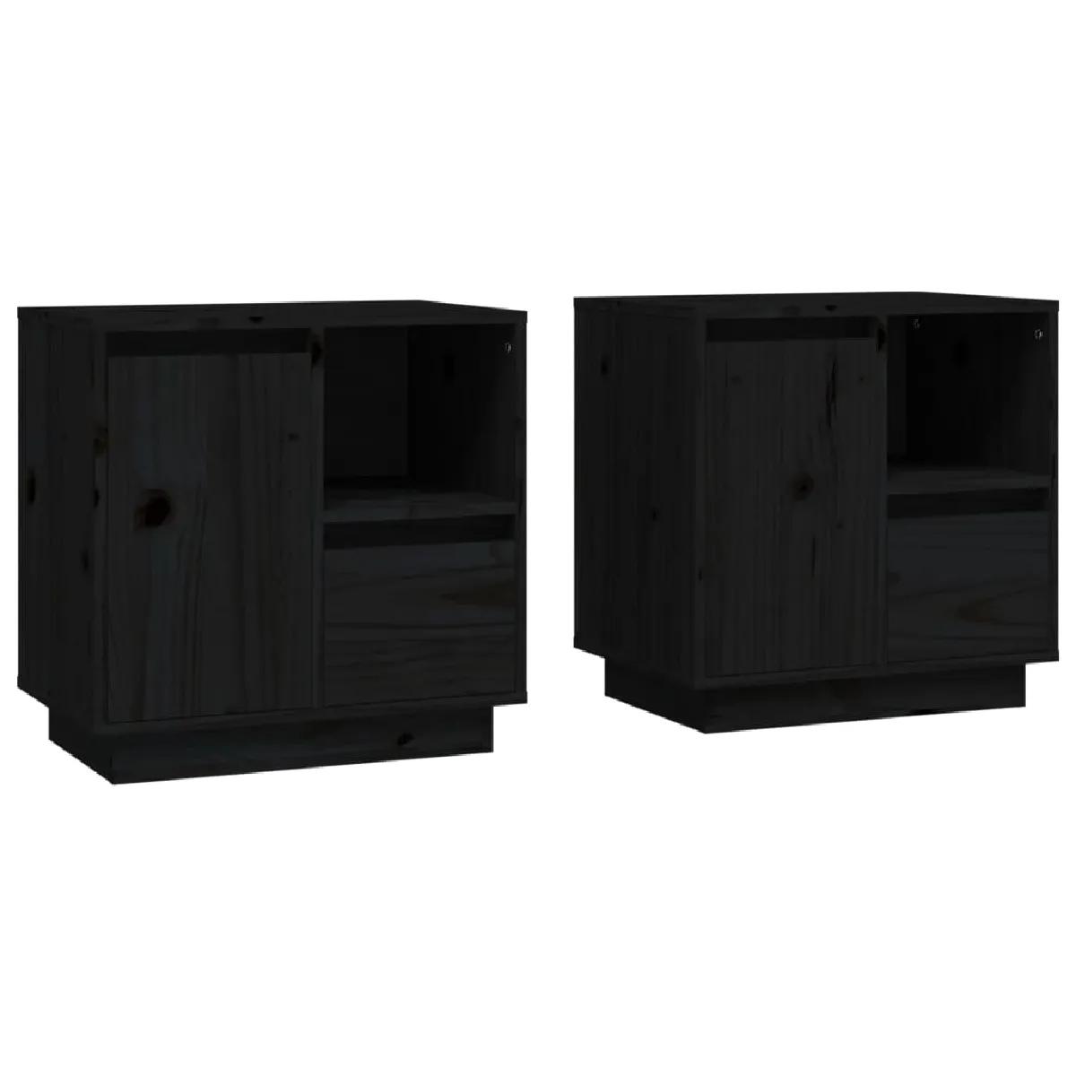 Lot De 2 Tables De Chevet Avec Tiroir Et Compartiment De Rangement 50 X Dec035603