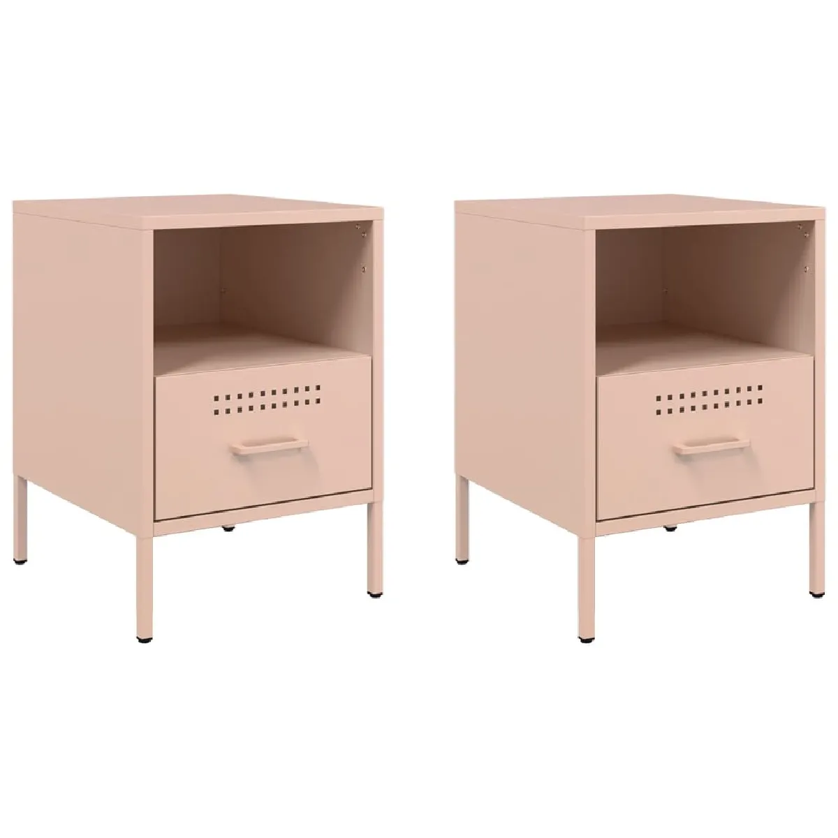 Lot De 2 Tables De Chevet Avec Tiroir Et Compartiment Ouvert 36 X 39 Dec035630