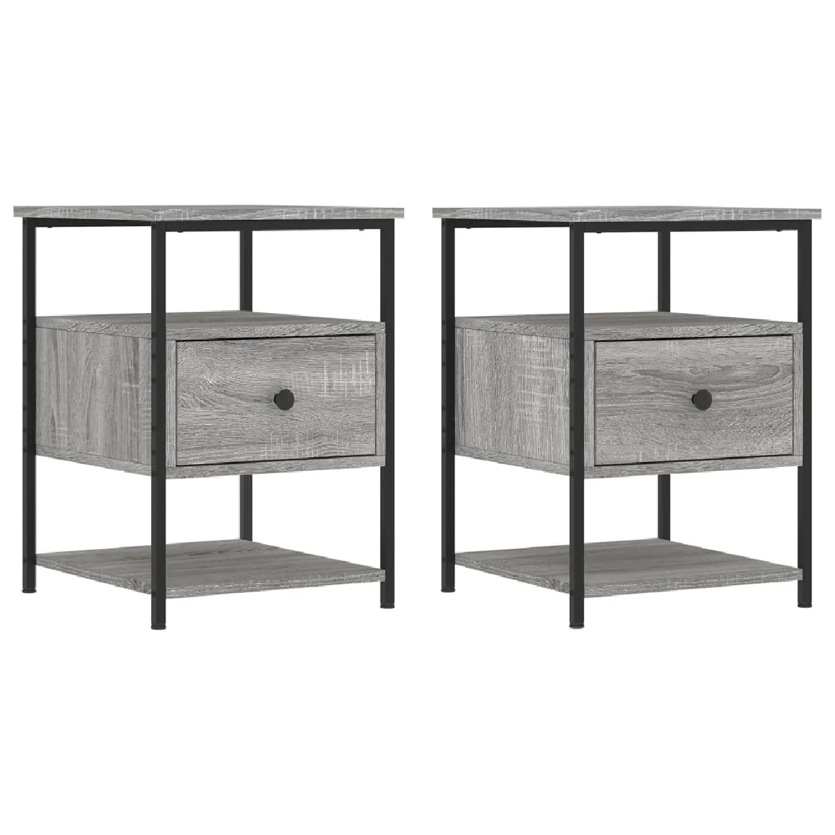Lot De 2 Tables De Chevet Avec Tiroir Et Étagère 40 X 42 X Dec035732