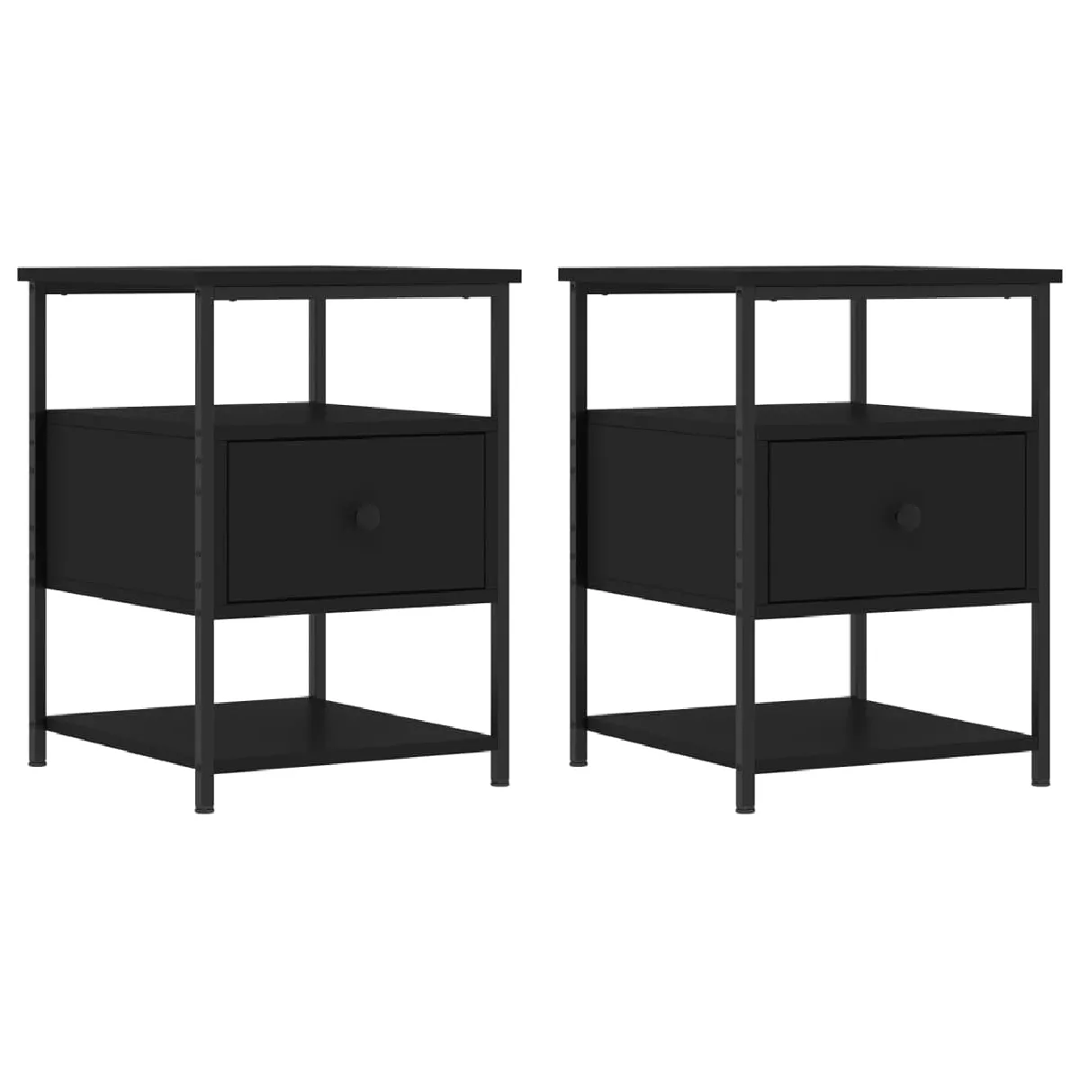 Lot De 2 Tables De Chevet Avec Tiroir Et Étagère 40 X 42 X Dec035588