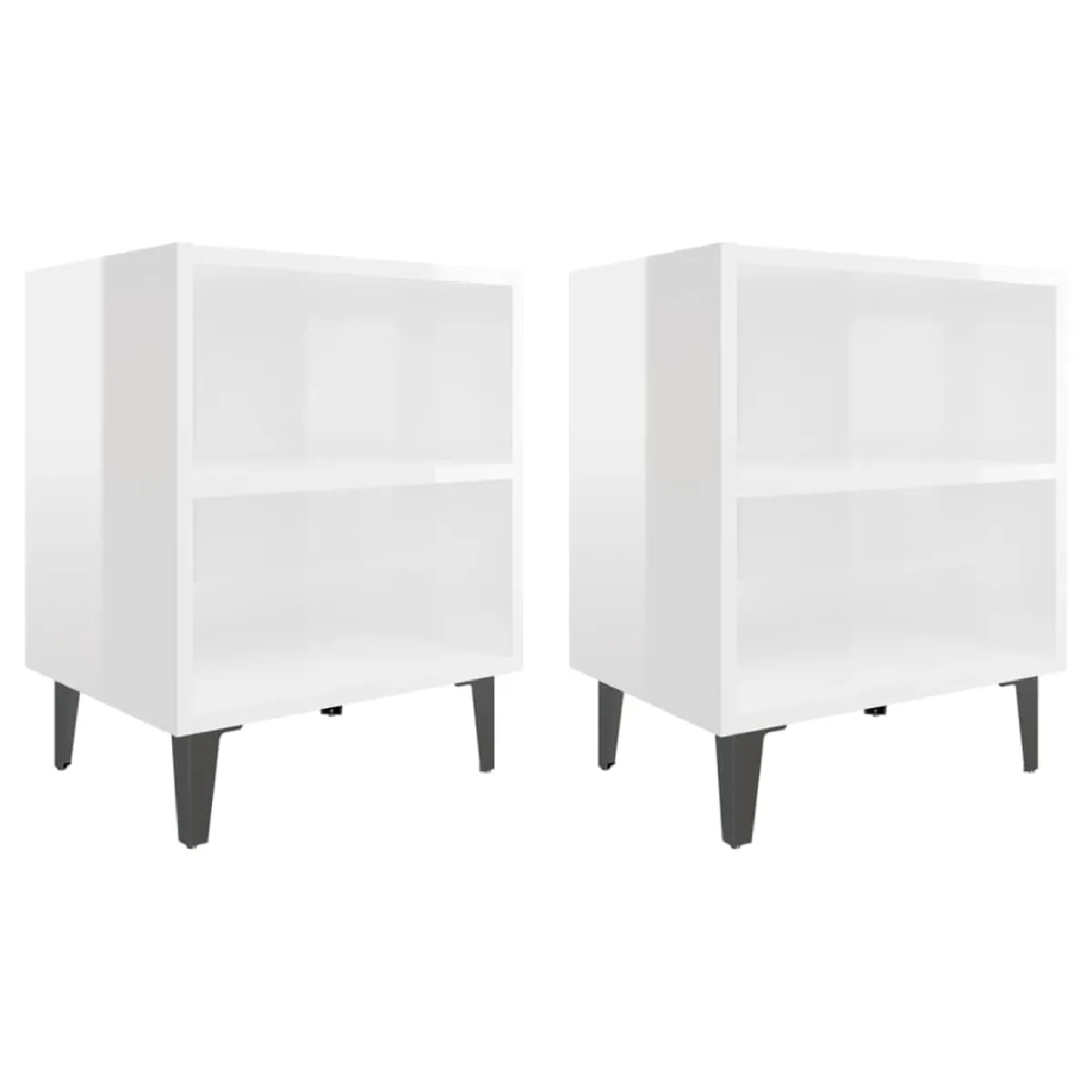 Lot De 2 Tables De Chevet Avec Compartiment Étagères 40 X 30 X 50cm Dec036189