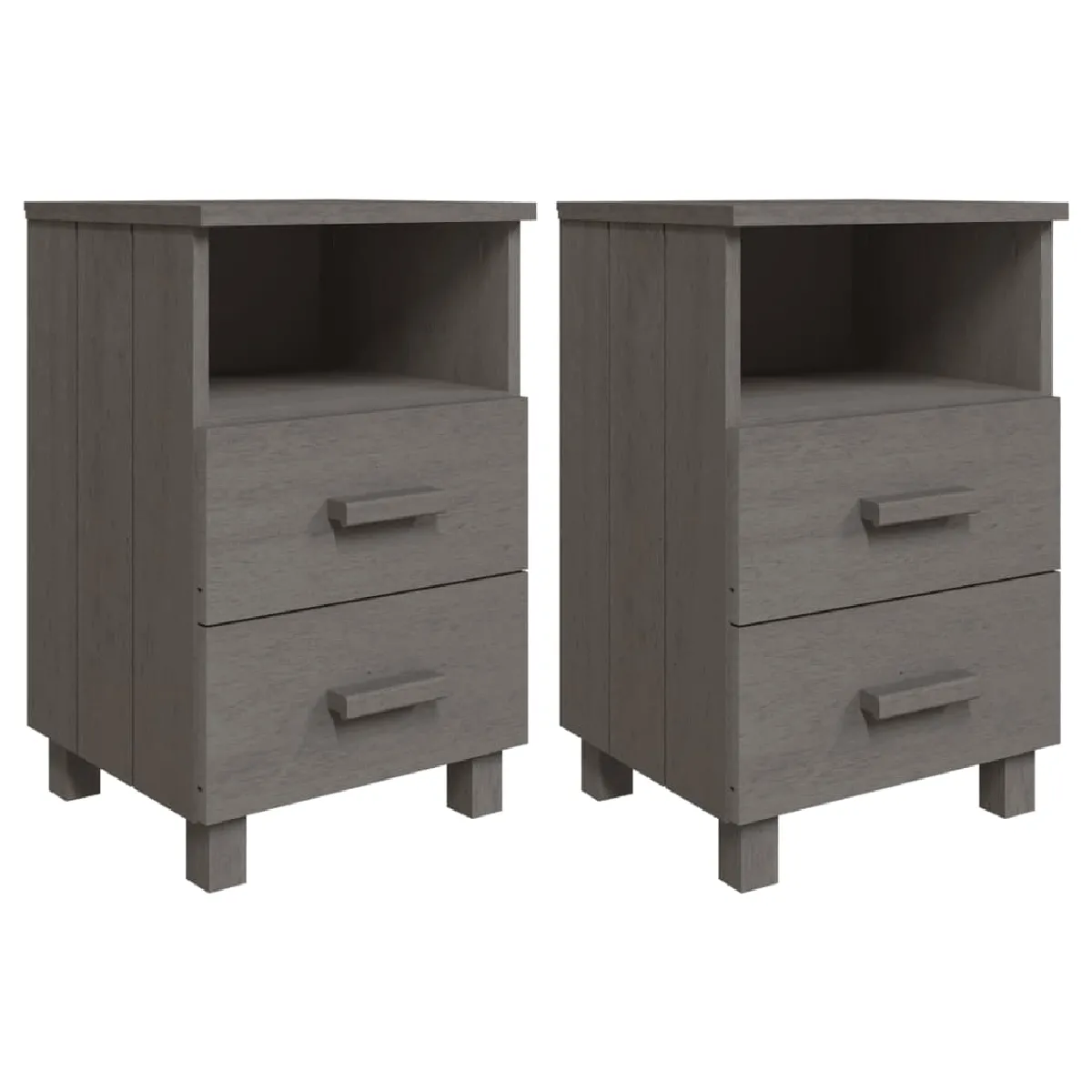 Lot De 2 Tables De Chevet Avec Deux Tiroirs Et Compartiment 40 X 35 Dec036006