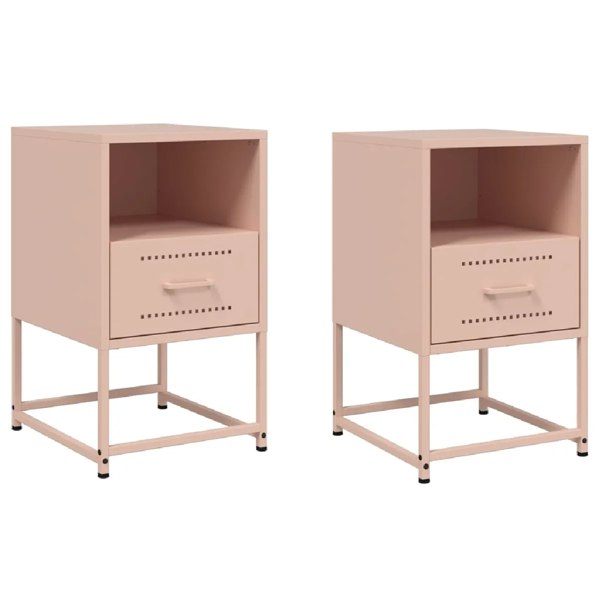 Lot De 2 Tables De Chevet Avec Tiroir Et Compartiment Ouvert 36 X 39 Dec035636