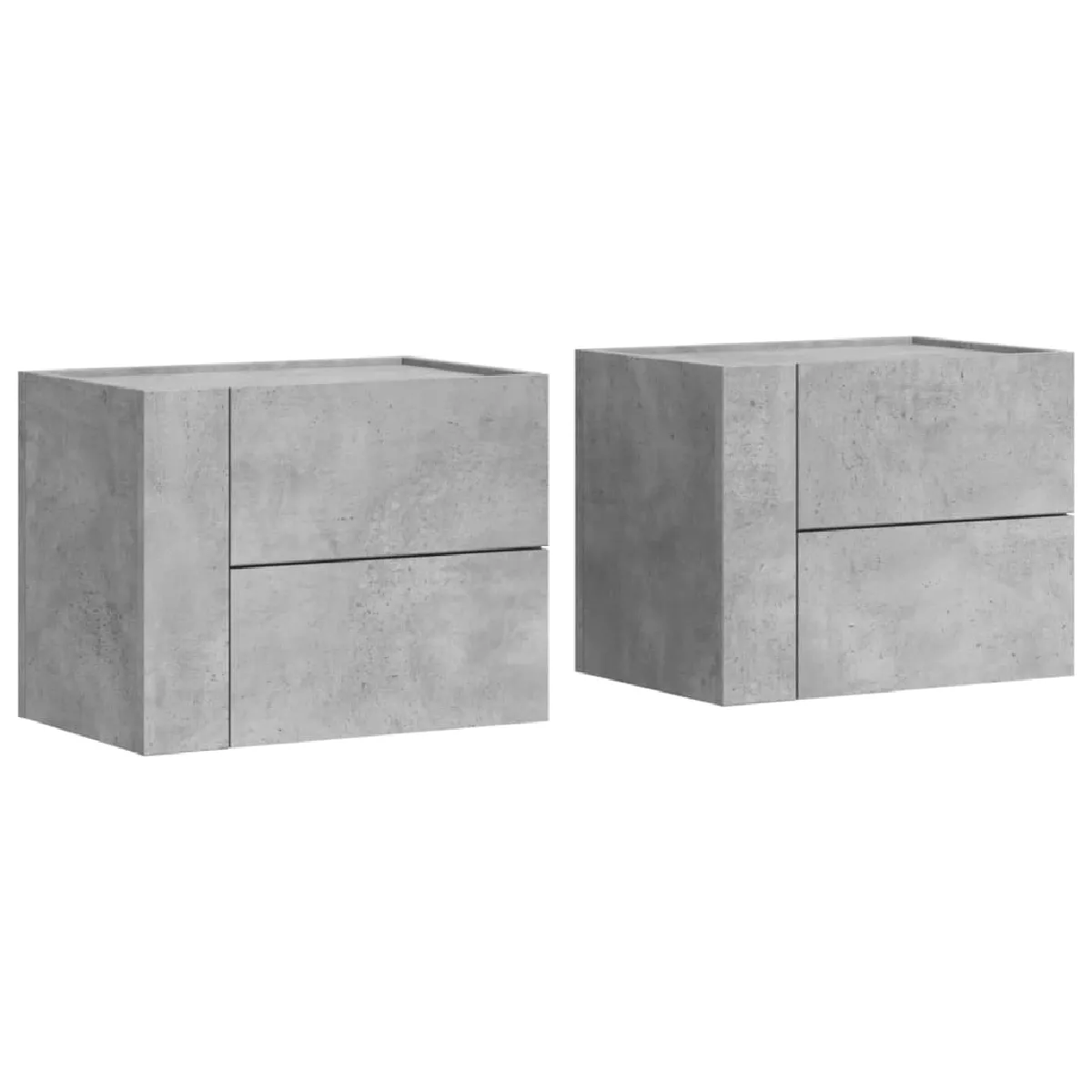 Lot De 2 Tables De Chevet Murales Avec Deux Tiroirs 45 X 30 X Dec036085