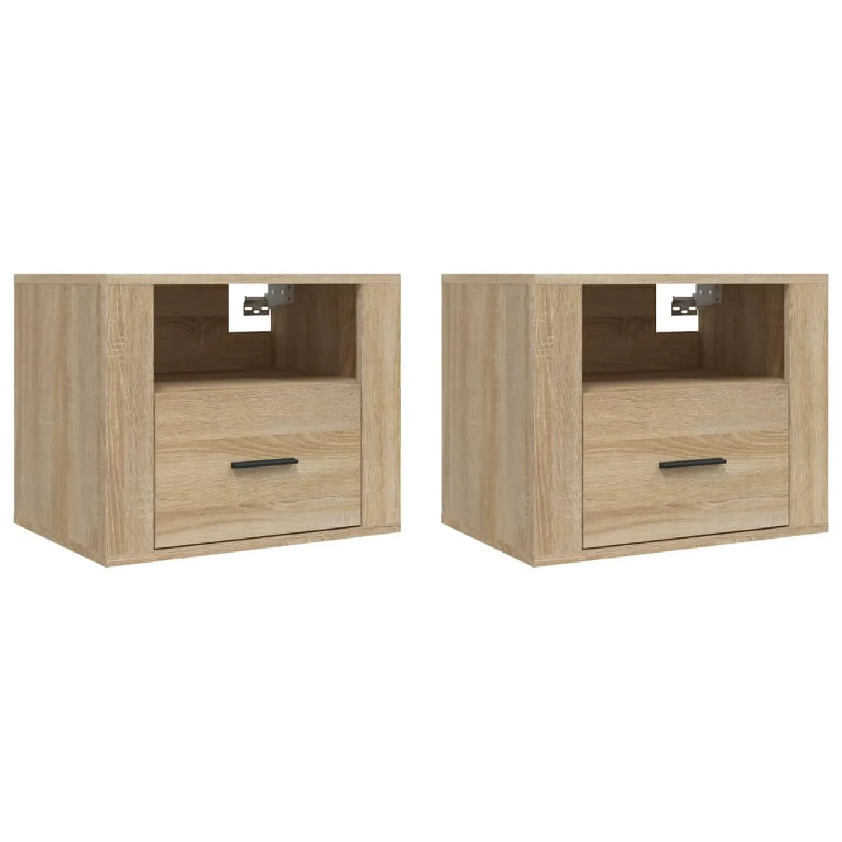 Lot De 2 Tables De Chevet Murales Avec Tiroir 50 X 36 X 40 Dec036076