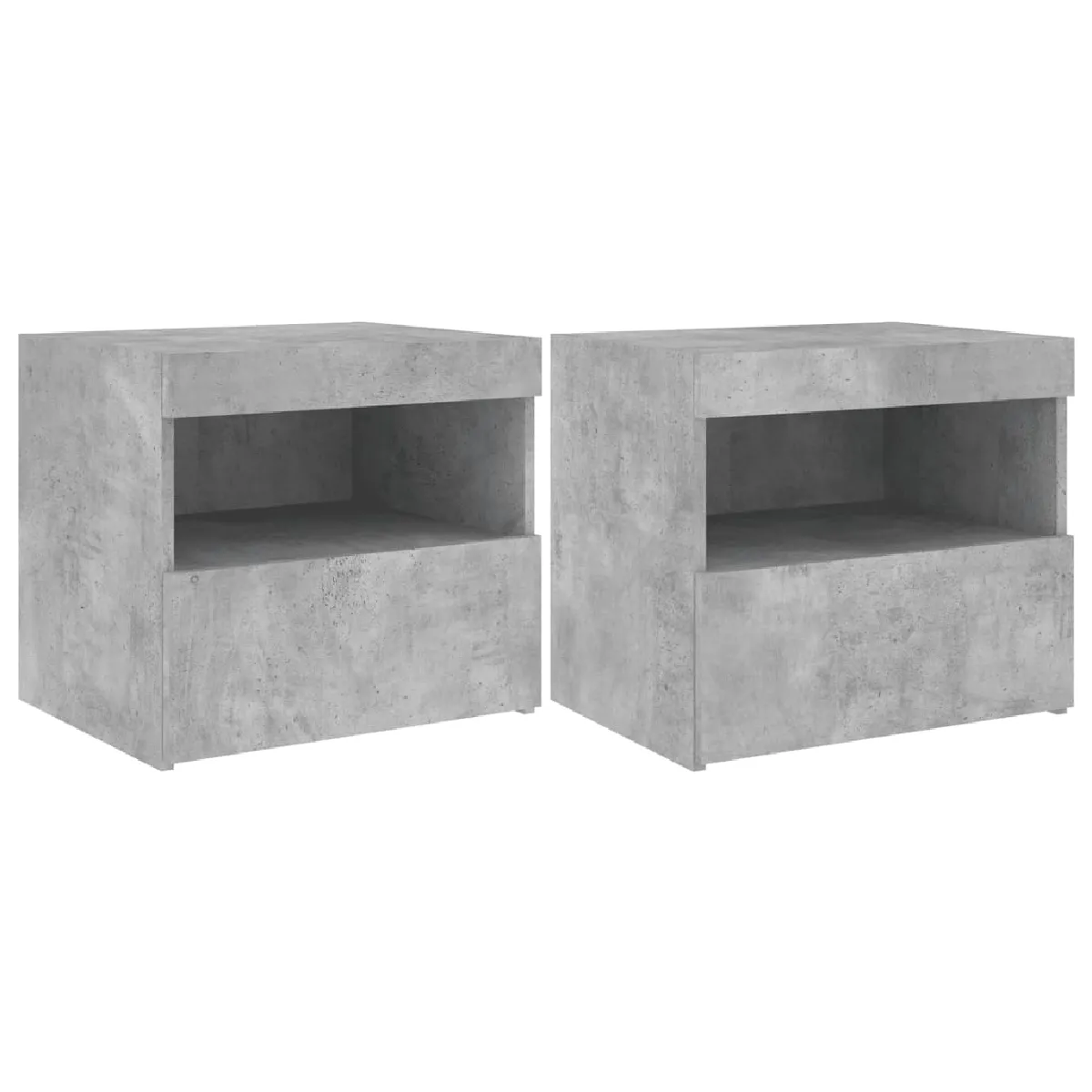 Lot De 2 Tables De Chevet Avec Lumières Led Avec Tiroir 50 X 40 Dec035937