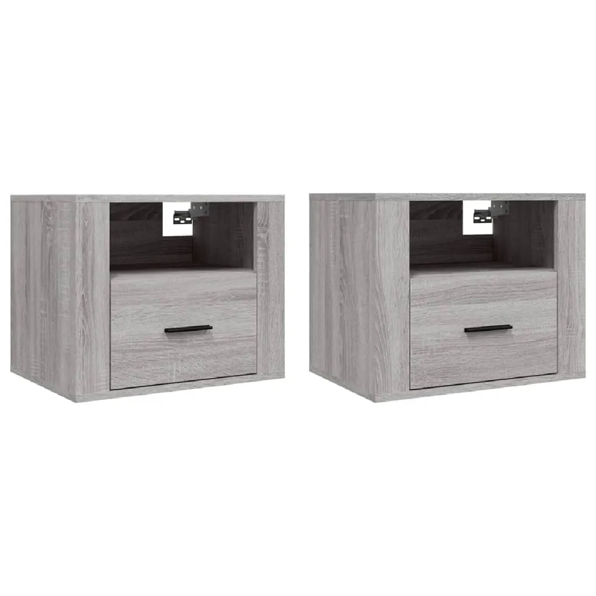 Lot De 2 Tables De Chevet Murales Avec Tiroir Et Compartiment 50 X 36 Dec036117