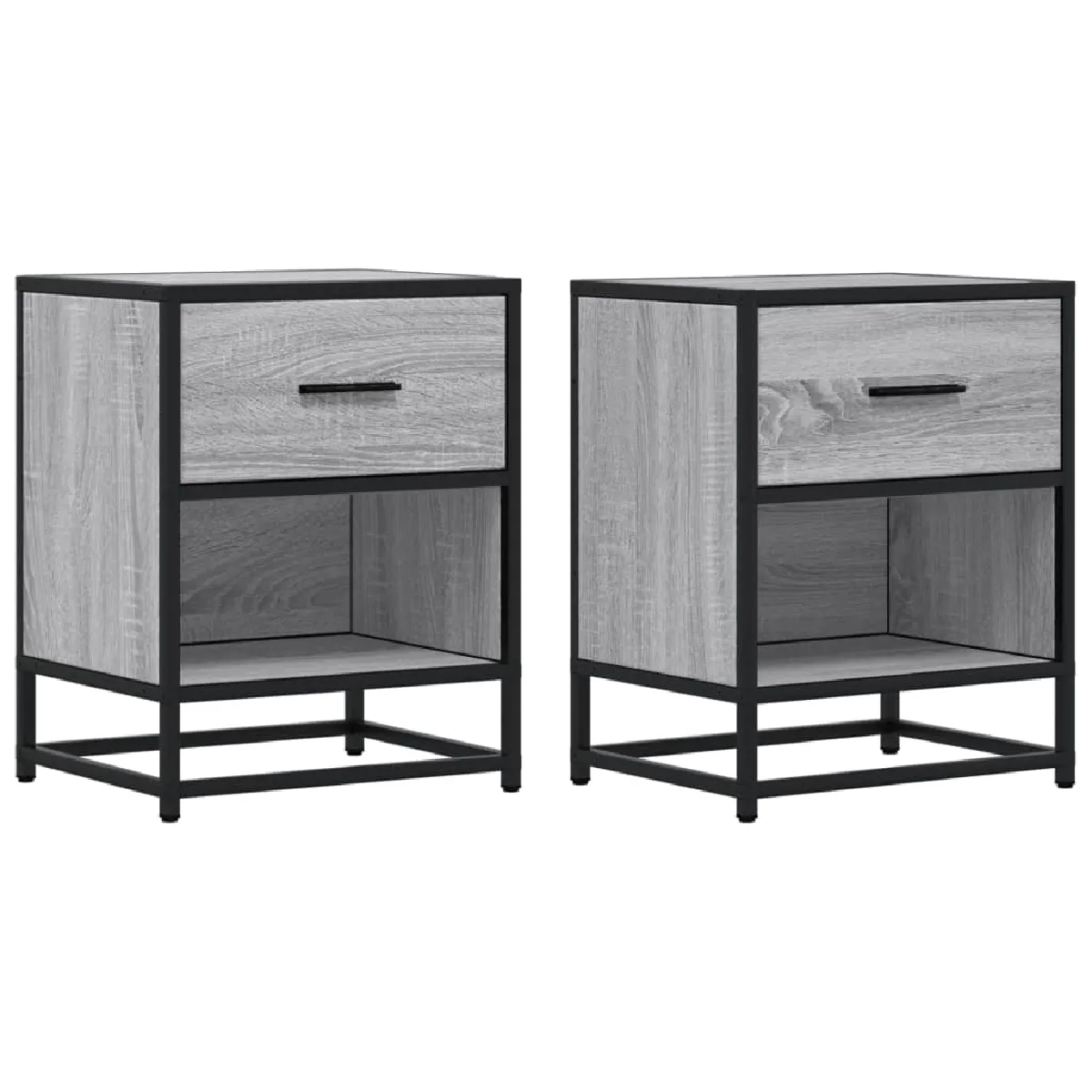 Lot De 2 Tables De Chevet Avec 1 Tiroir Et 1 Compartiment 40 X Dec035671
