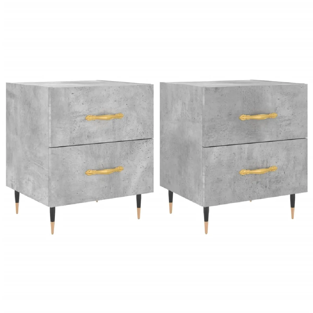 Lot De 2 Tables De Chevet Avec Deux Tiroirs 40 X 35 X 47,5cm Dec035910