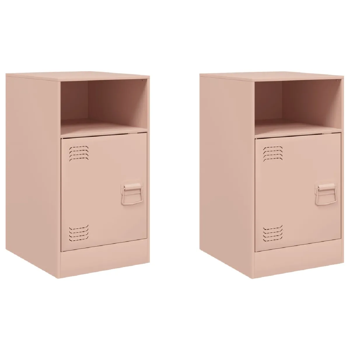 Lot De 2 Tables De Chevet Avec Compartiment Ouvert Et Fermé 34,5 X 39 Dec035624