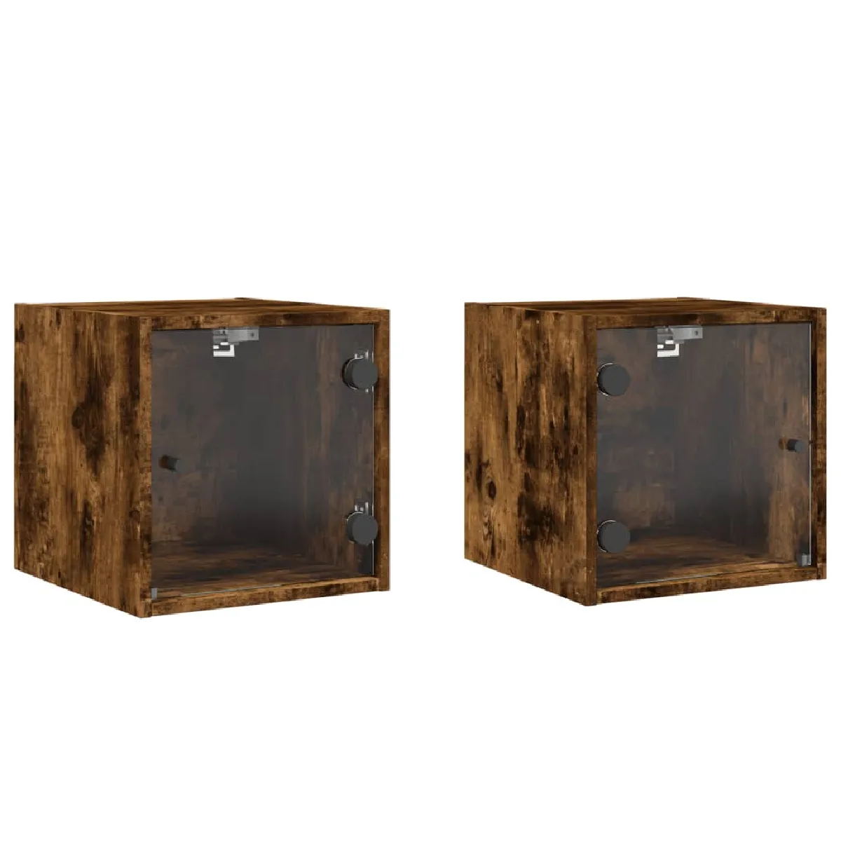 Lot De 2 Tables De Chevet Avec Portes Vitrées 35 X 37 X 35 Dec035974