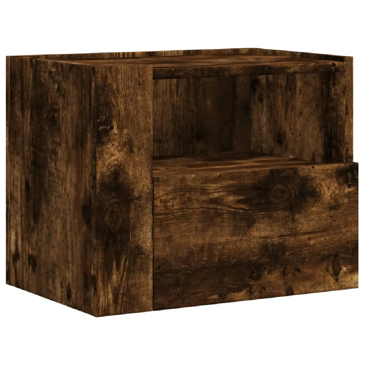 Lot De 2 Tables De Chevet Murales Avec Tiroir Et Compartiment Ouvert 45 X Dec036050