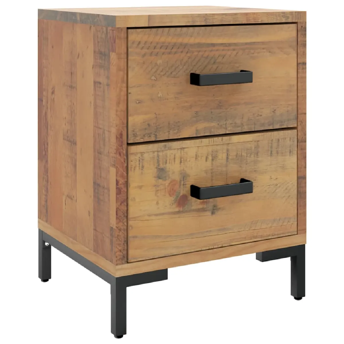 Table De Chevet Avec Deux Tiroirs 36 X 30 X 45 Cm Bois De Dec034102