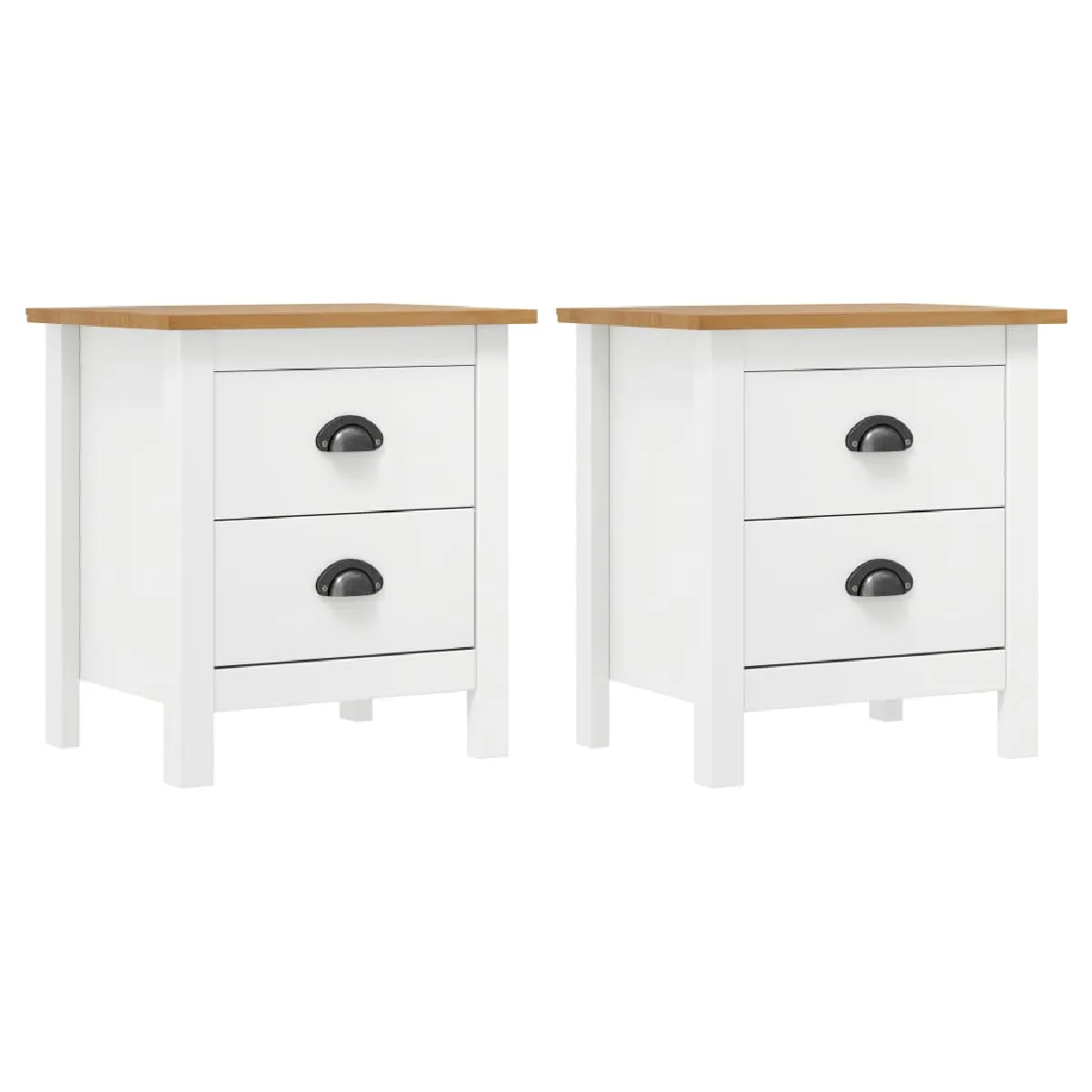 Lot De 2 Tables De Chevet Avec Deux Tiroirs 46 X 35 X 49,5 Dec036011