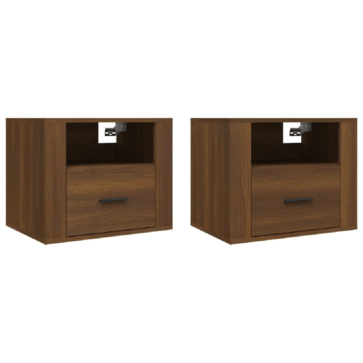 Lot De 2 Tables De Chevet Murales Avec Tiroir Et Compartiment Ouvert 50 X Dec036064
