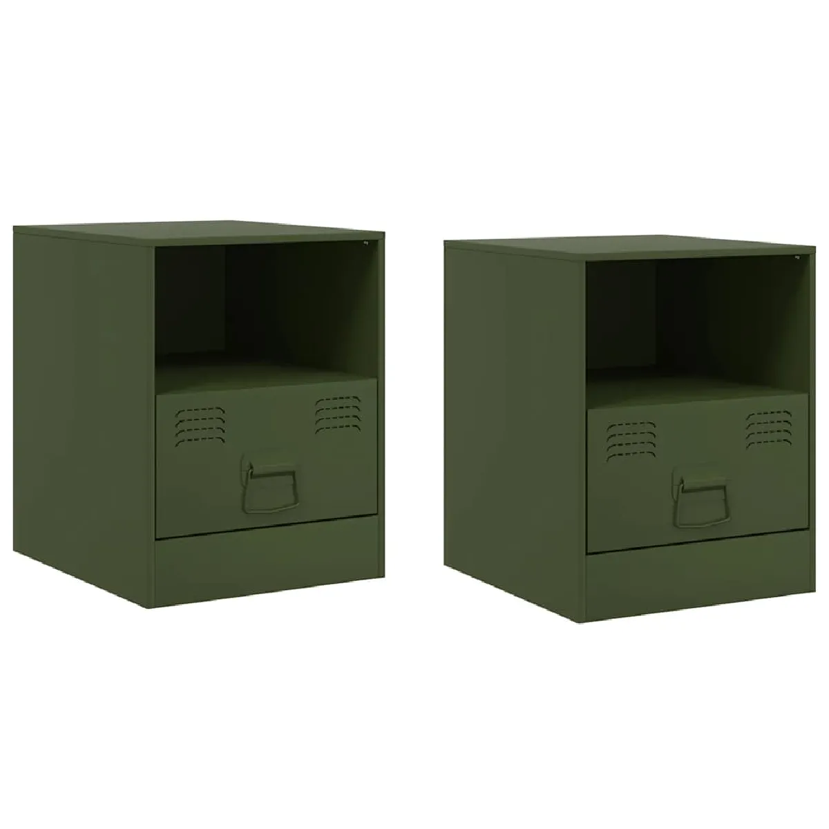 Lot De 2 Tables De Chevet Avec Tiroir Et Compartiment Ouvert 34,5 X 39 Dec035757