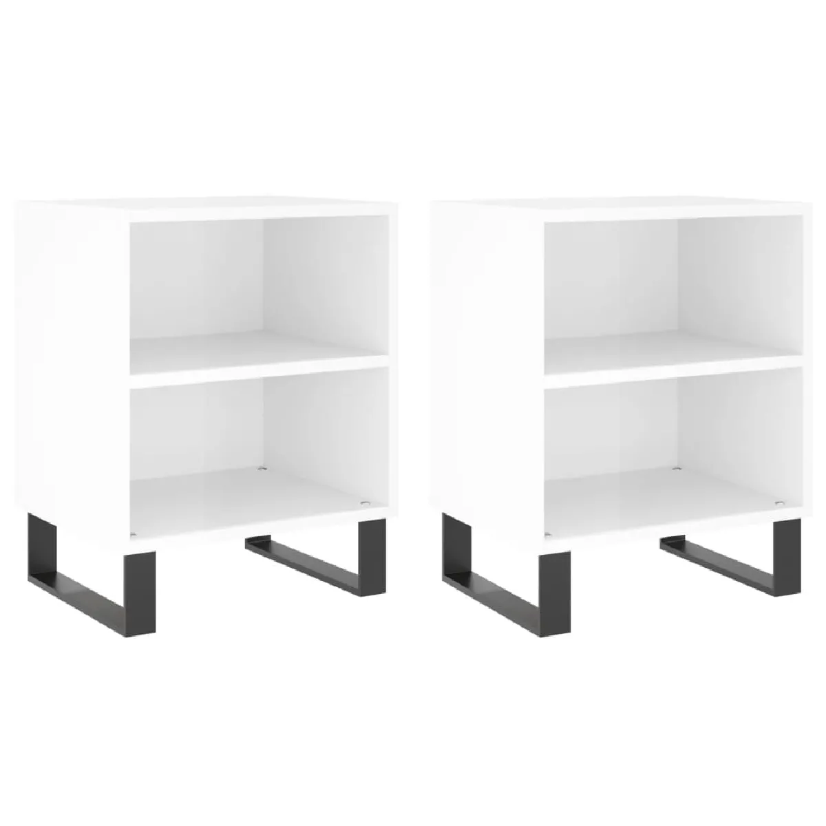 Lot De 2 Tables De Chevet Avec Étagères 40 X 30 X 50cm Bois Dec035789