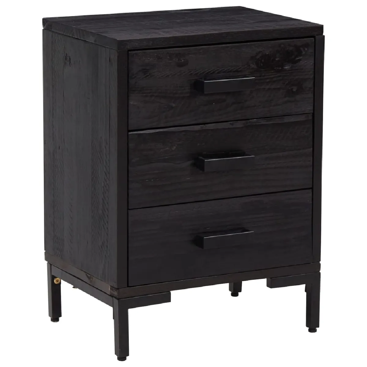 Table De Chevet Avec 3 Tiroirs 40 X 30 X 55 Cm Bois De Dec034402