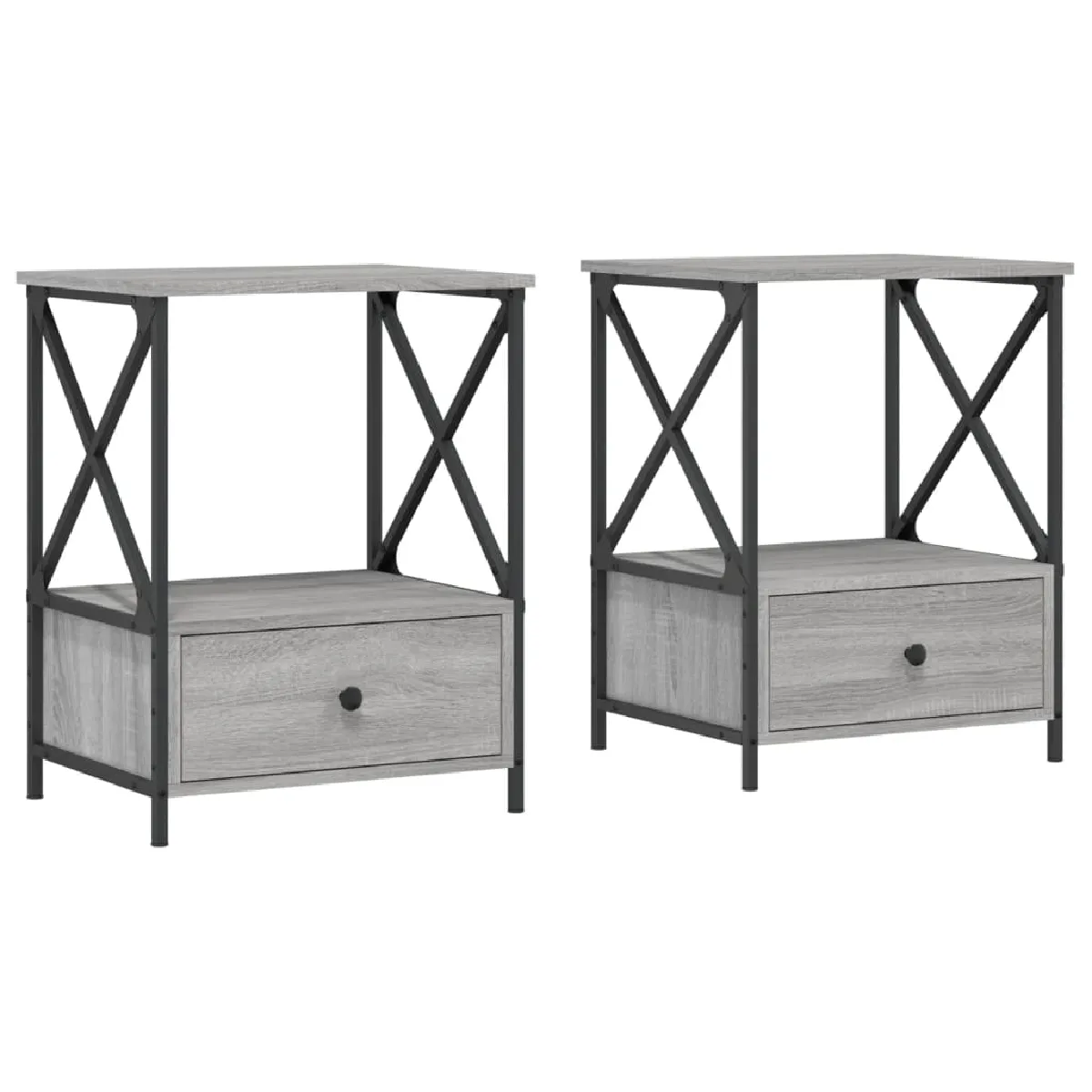 Lot De 2 Tables De Chevet Avec Étagère Et Tiroir 50 X 41 X Dec035747