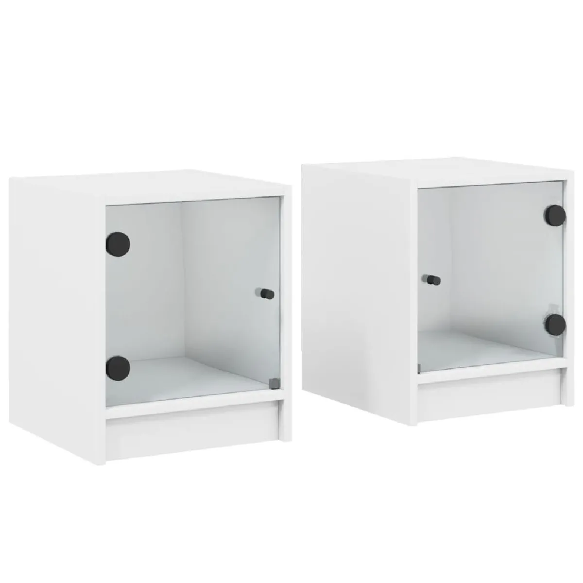 Lot De 2 Tables De Chevet Avec Portes Vitrée 35 X 37 X 42 Dec035960