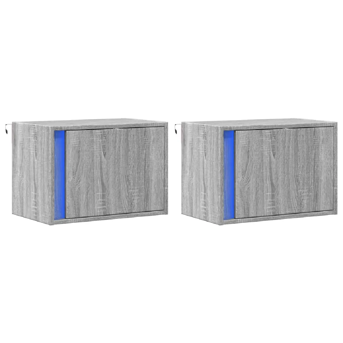 Lot De 2 Tables De Chevet Murales Avec Lumières Led 50 X 31 Dec036175