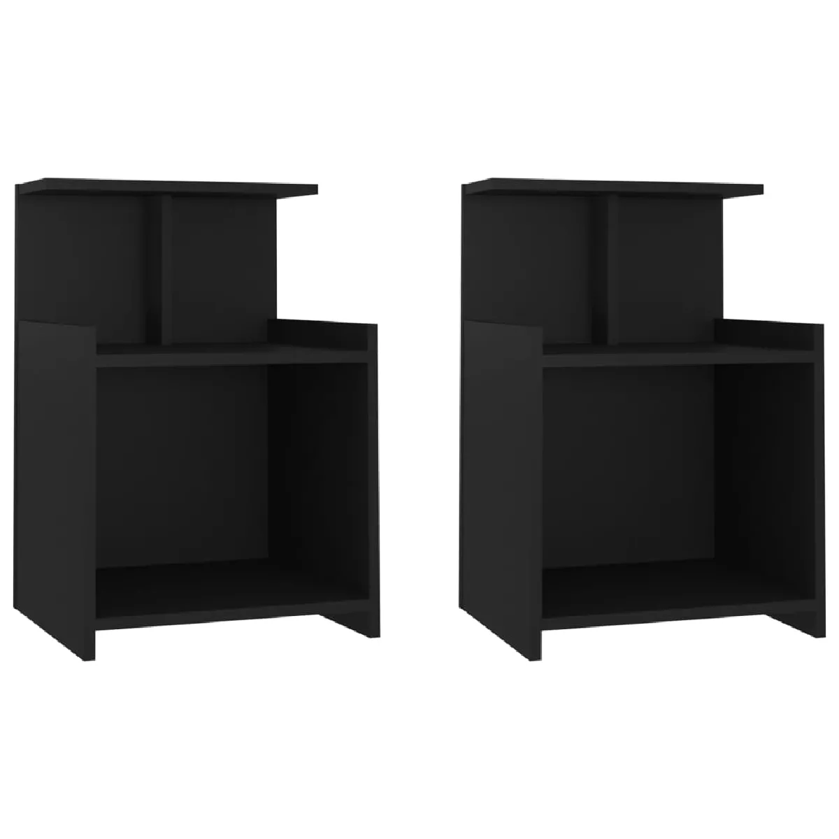Lot De 2 Tables De Chevet Avec Étagère 40 X 35 X 60 Cm Dec035557