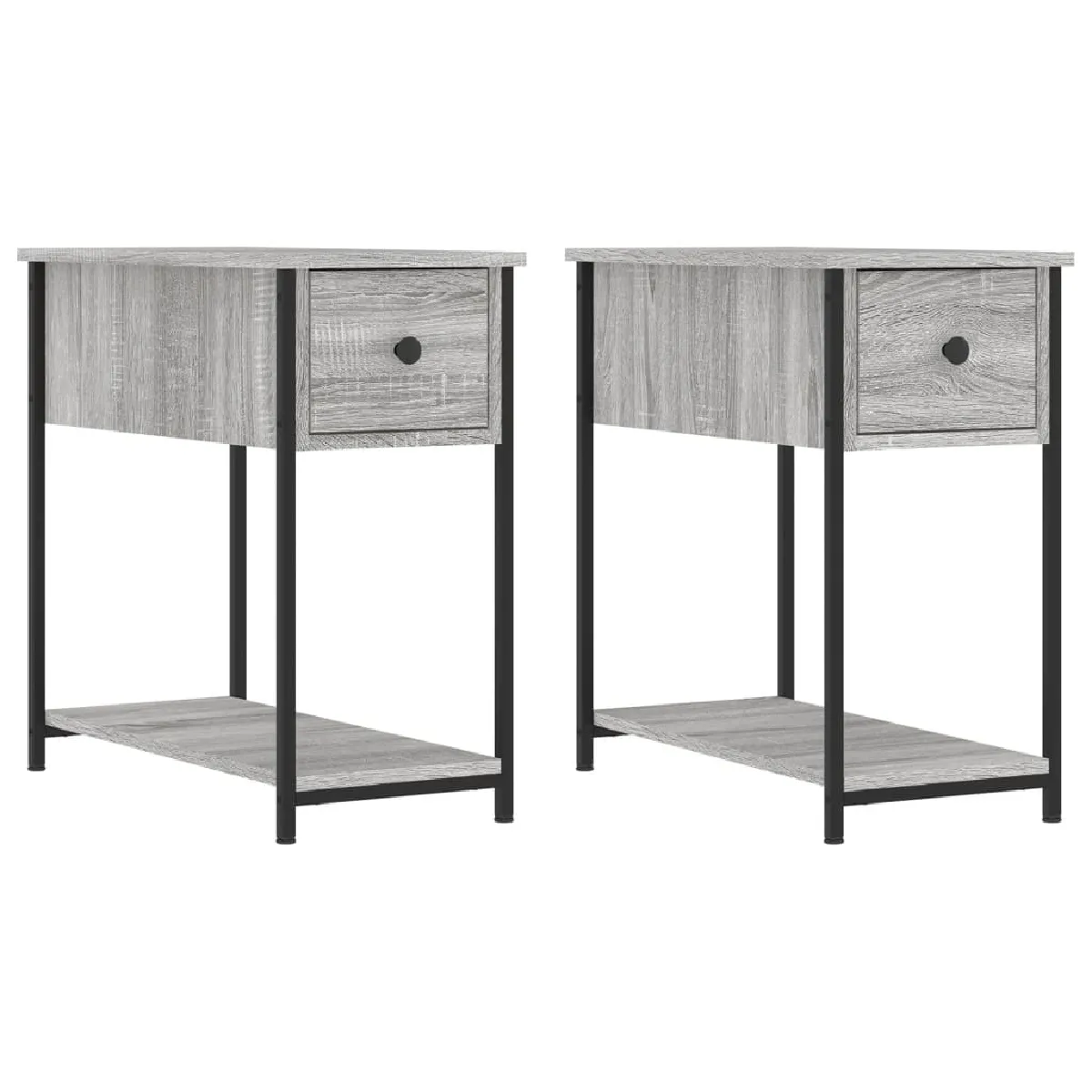 Lot De 2 Tables De Chevet Avec Tiroir Et Étagère 30 X 60 X Dec035644