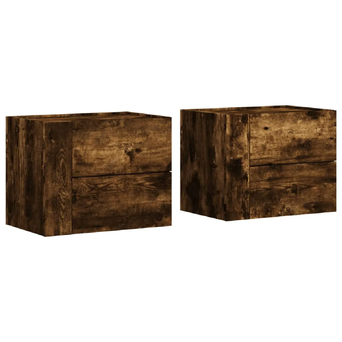 Lot De 2 Tables De Chevet Murales Avec Deux Tiroirs 45 X 30 X Dec036049