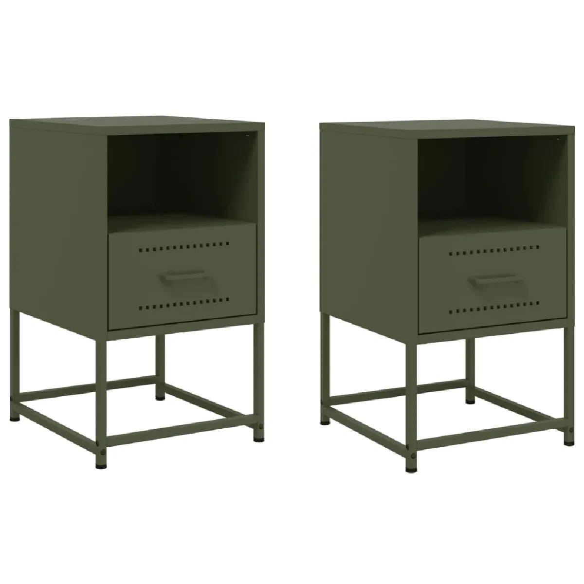 Lot De 2 Tables De Chevet Avec Tiroir 36 X 39 X 60,5 Cm Dec035770