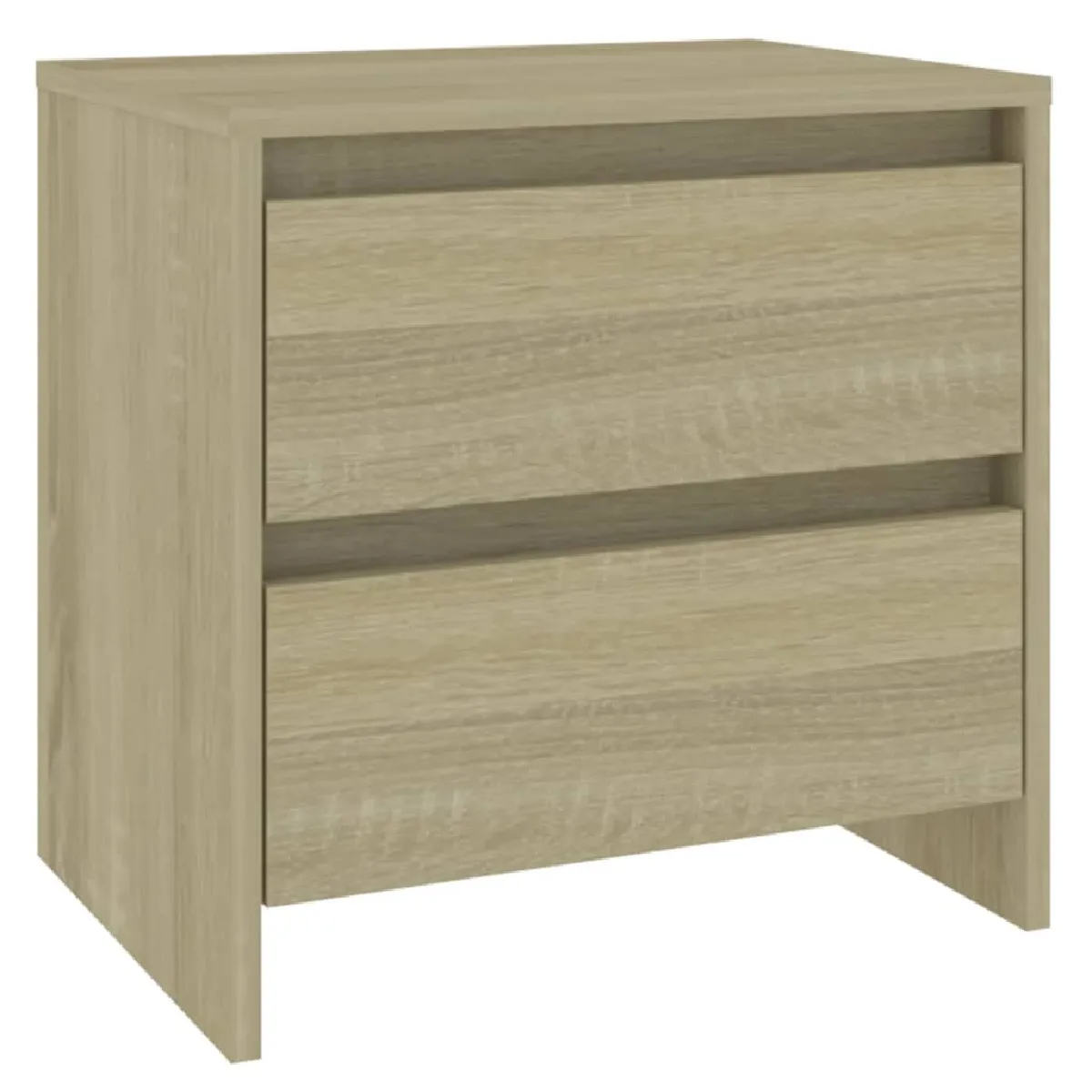 Table De Chevet Avec Deux Tiroirs 45 X 34,5 X 44,5 Cm Bois D'ingénierie Dec033880