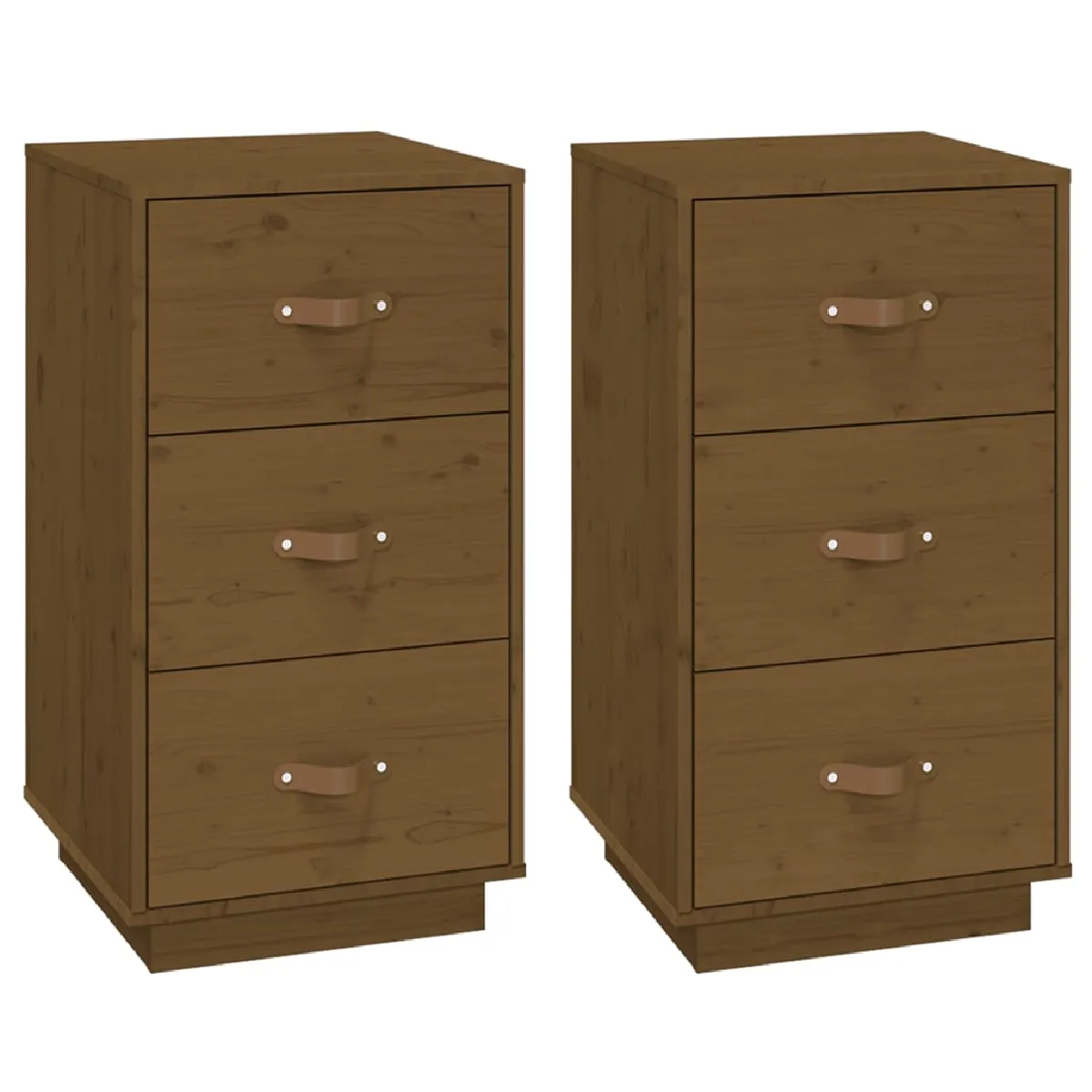 Lot De 2 Tables De Chevet Avec 3 Tiroirs 40 X 40 X 75 Dec036220