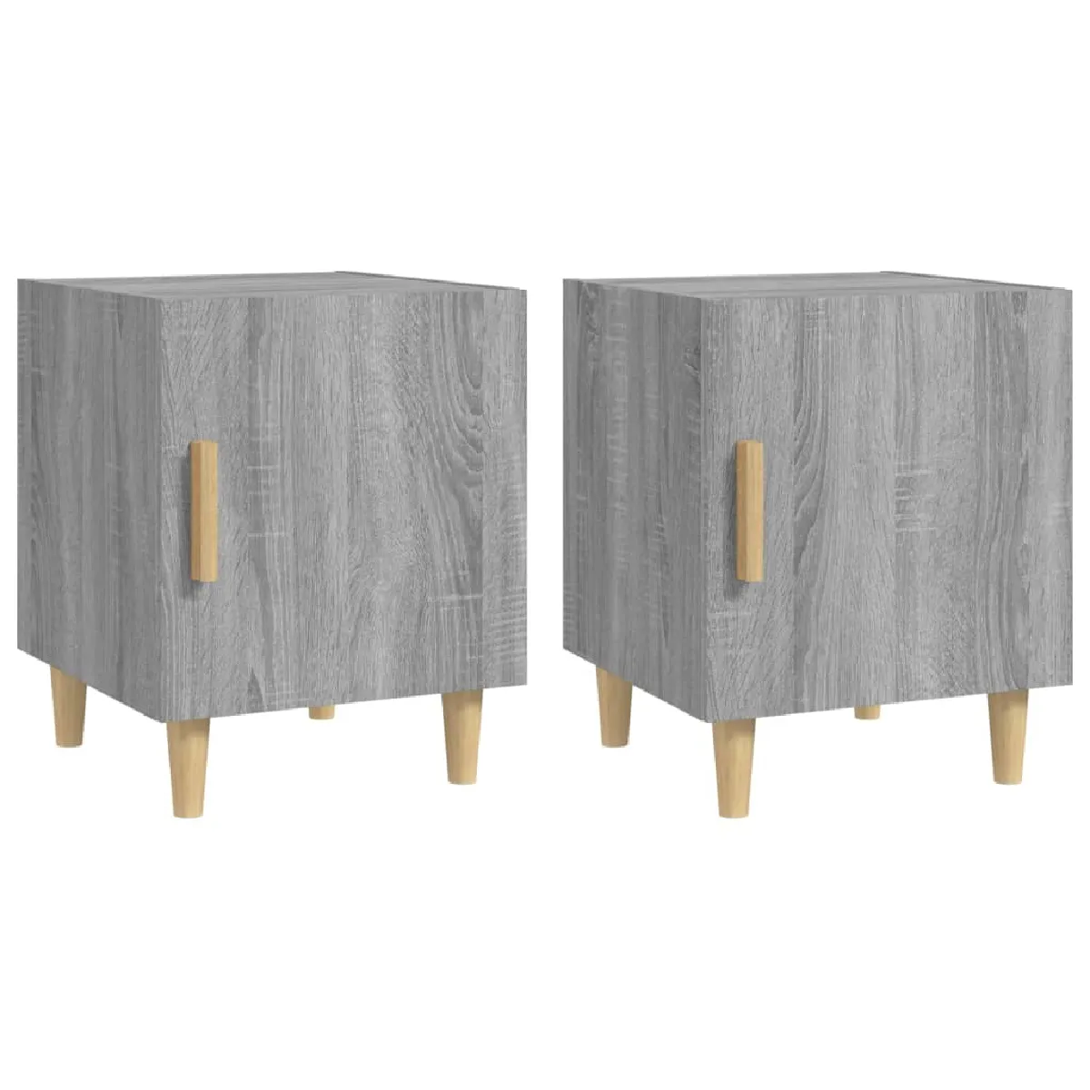 Lot De 2 Tables De Chevet 40 X 40 X 50 Cm Avec Compartiment Dec035753