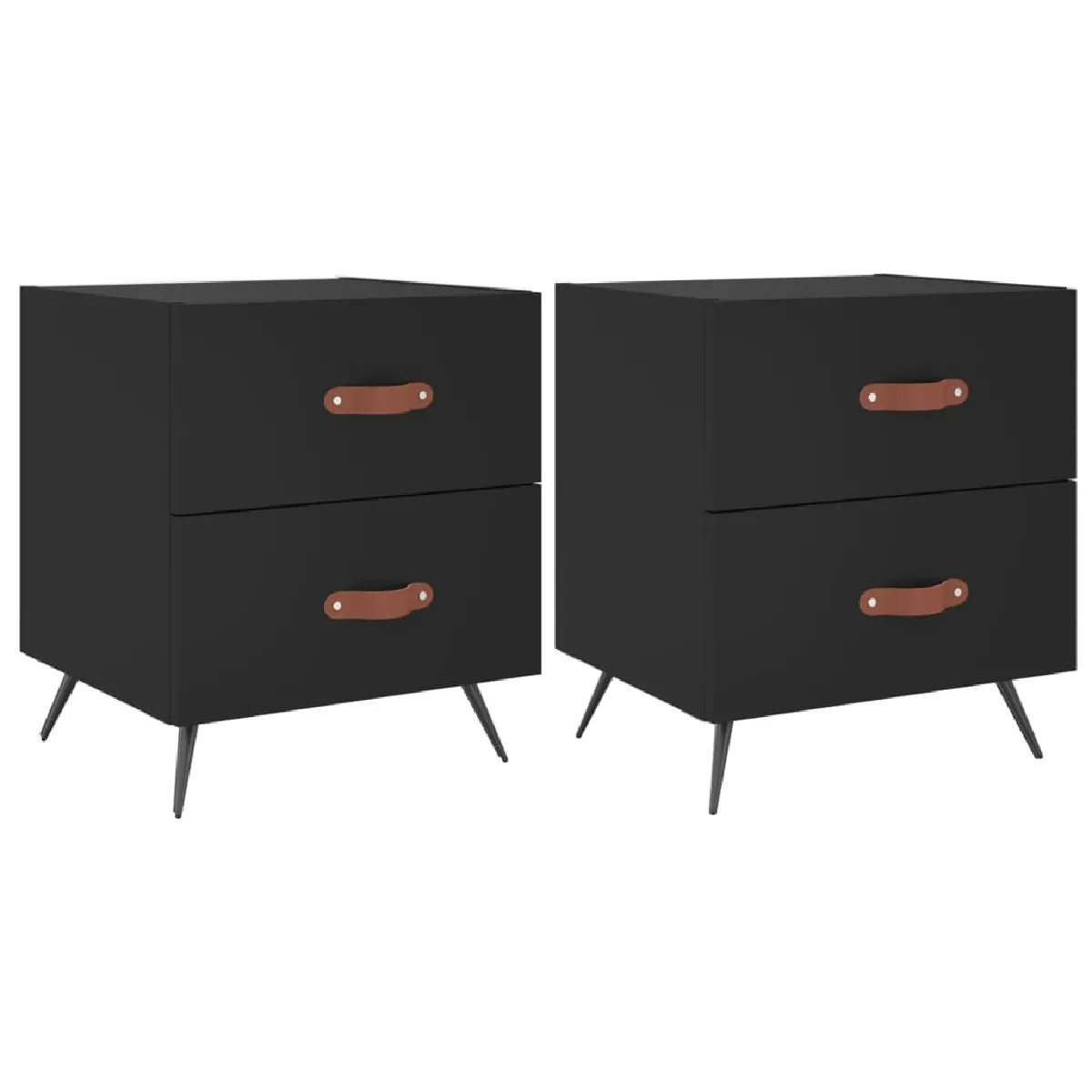 Lot De 2 Tables De Chevet Avec Deux Tiroirs 40 X 35 X 47,5 Dec035533