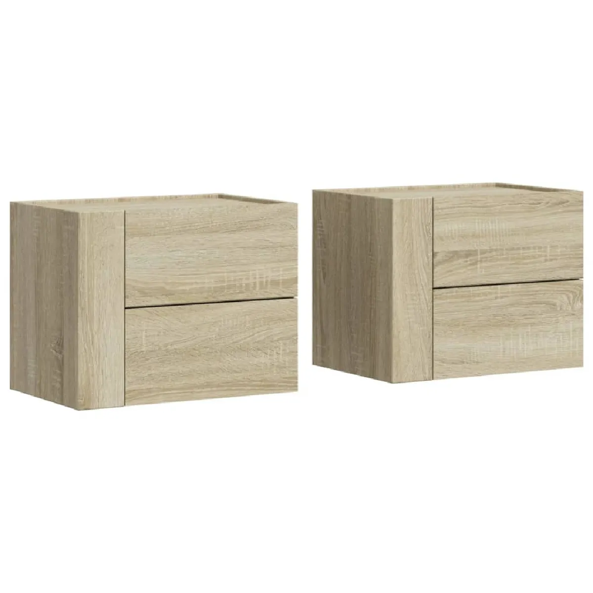 Lot De 2 Tables De Chevet Murales Avec Deux Tiroirs 45 X 30 X Dec036073