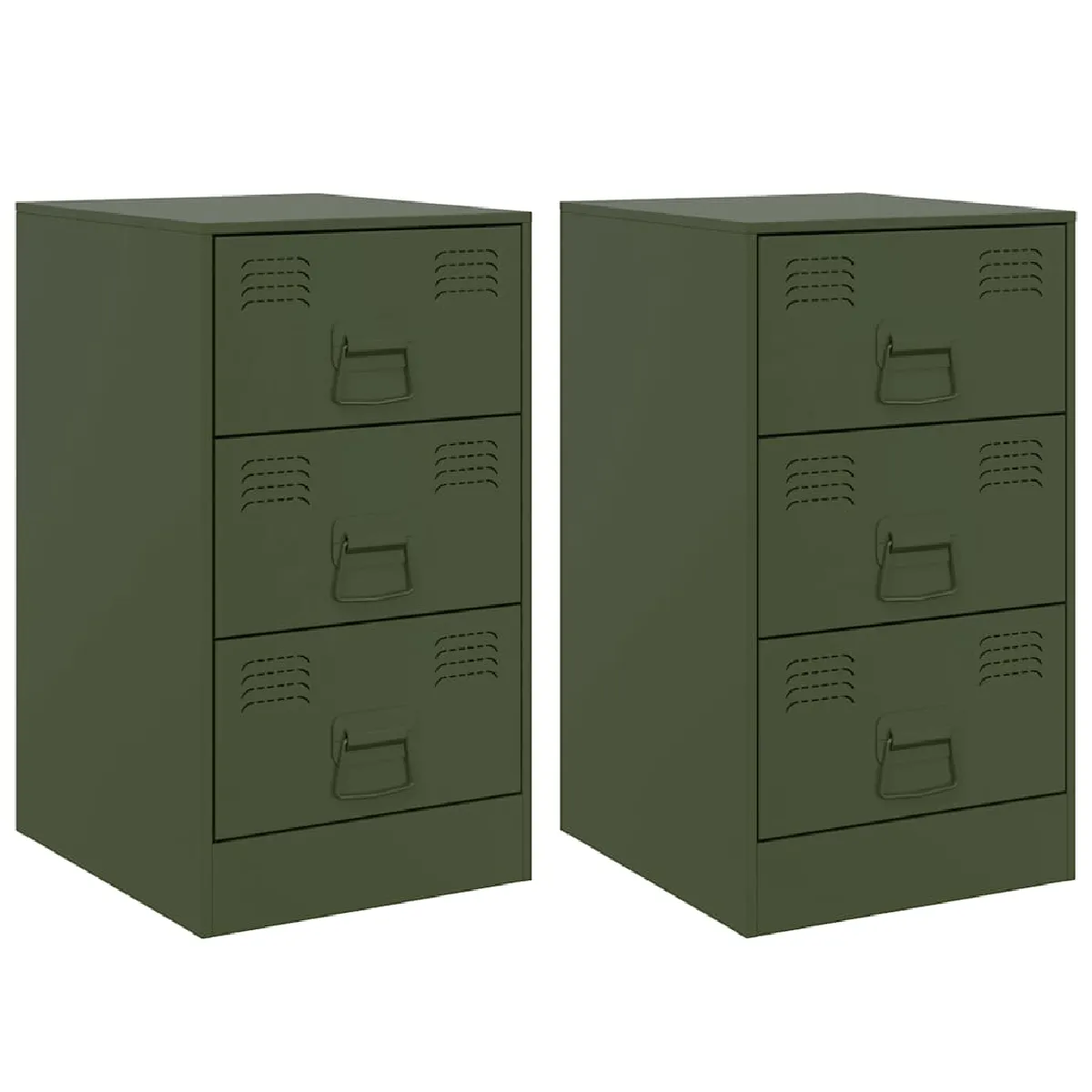 Lot De 2 Tables De Chevet Avec 3 Tiroirs 34,5 X 39 X 62 Dec035760