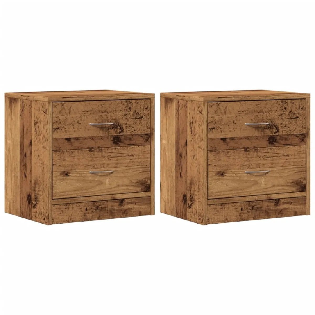 Lot De 2 Tables De Chevet Avec Deux Tiroirs 40 X 30 X 40 Dec035777