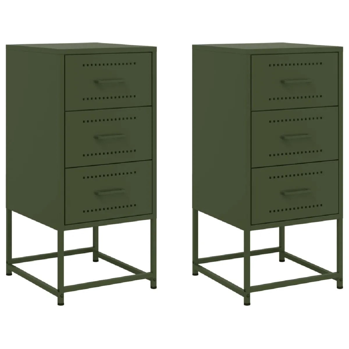 Lot De 2 Tables De Chevet Avec 3 Tiroirs 36 X 39 X 78 Dec035774