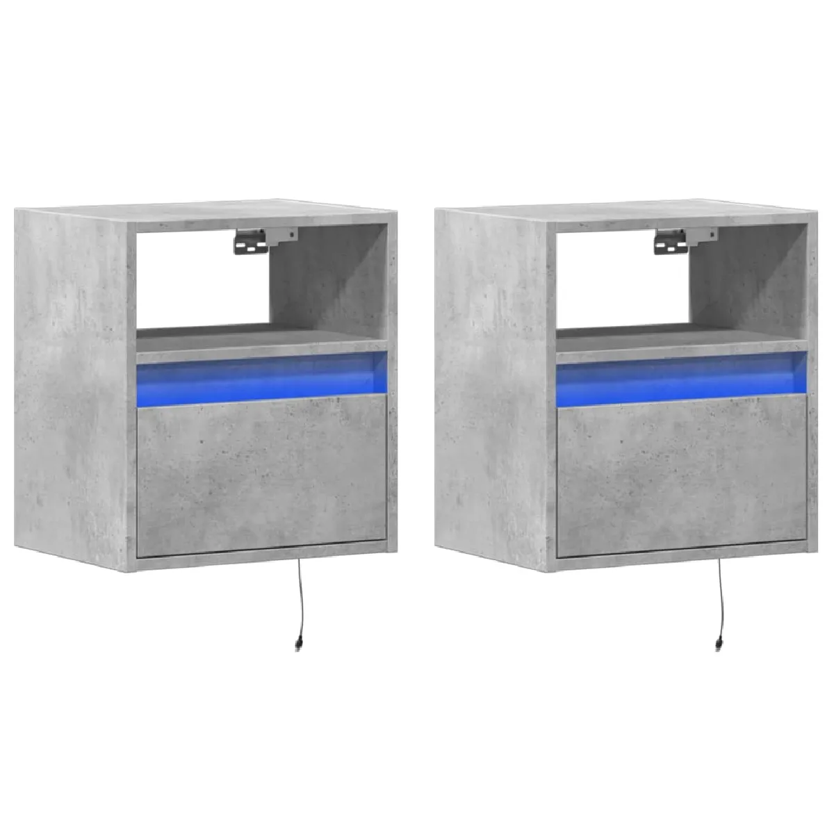 Lot De 2 Tables De Chevet Murales 41 X 31 X 45 Cm Avec Dec036153
