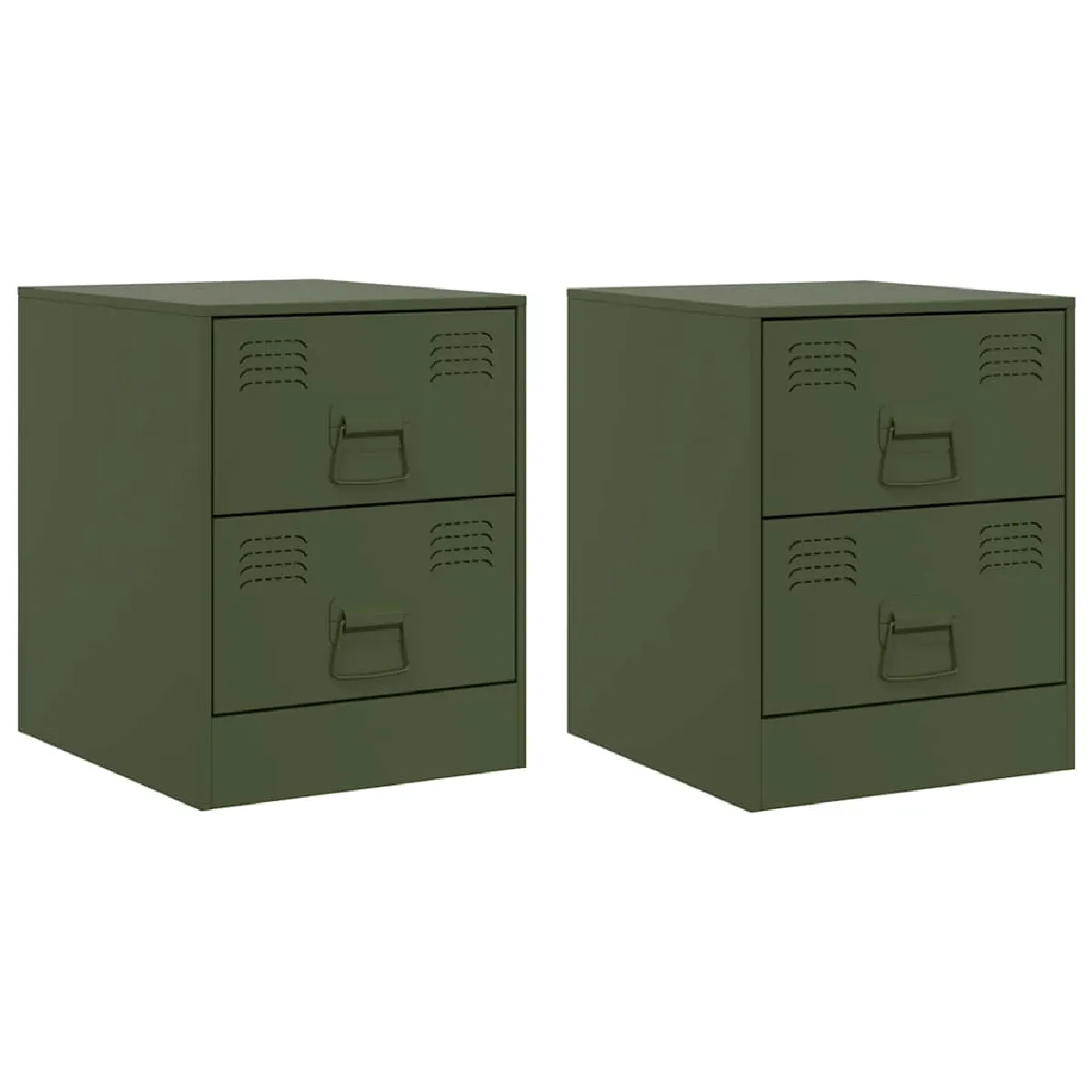 Lot De 2 Tables De Chevet Avec Deux Tiroirs 34,5 X 39 X 44 Dec035755