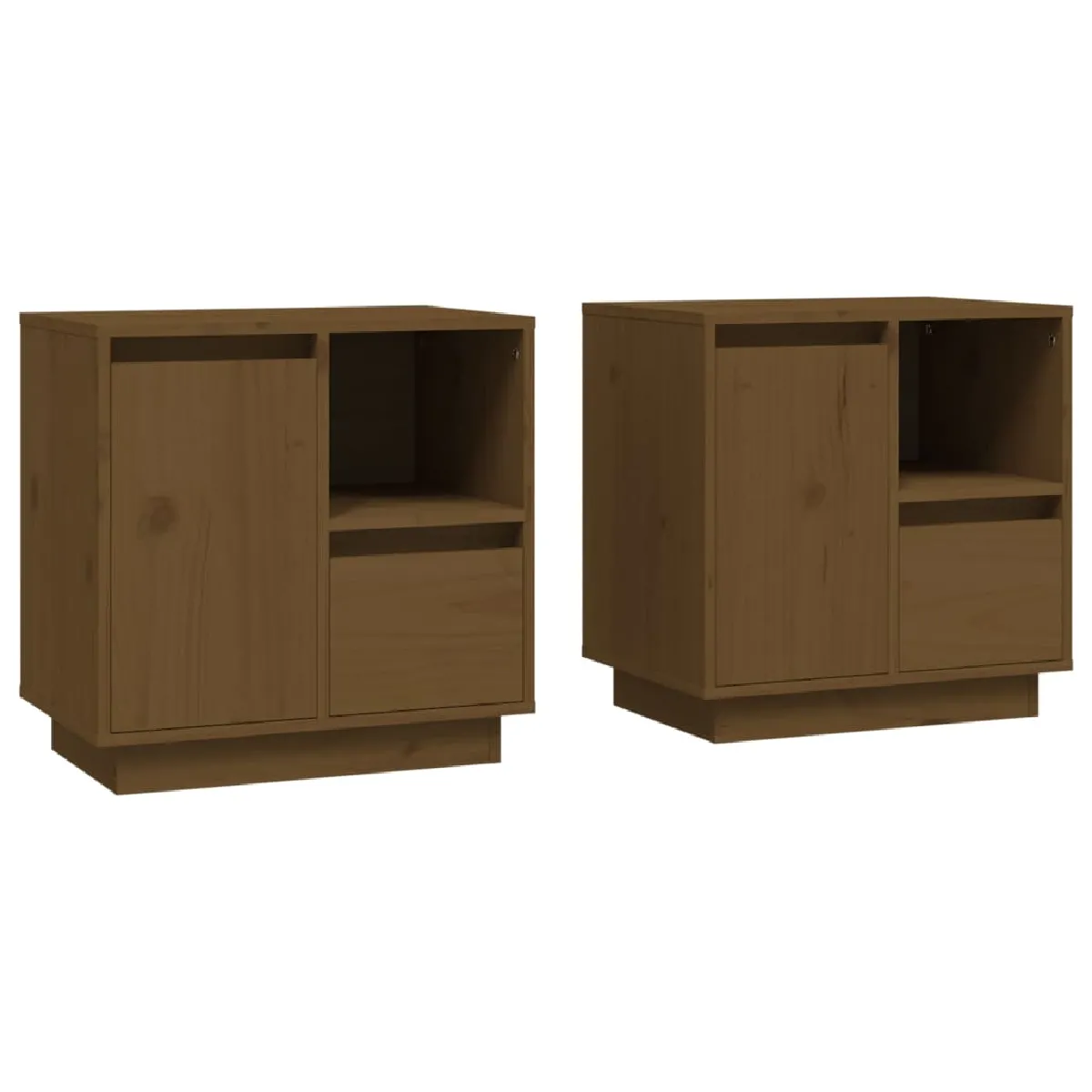 Lot De 2 Tables De Chevet Avec Tiroir Et Compartiment De Rangement 50 X Dec035925