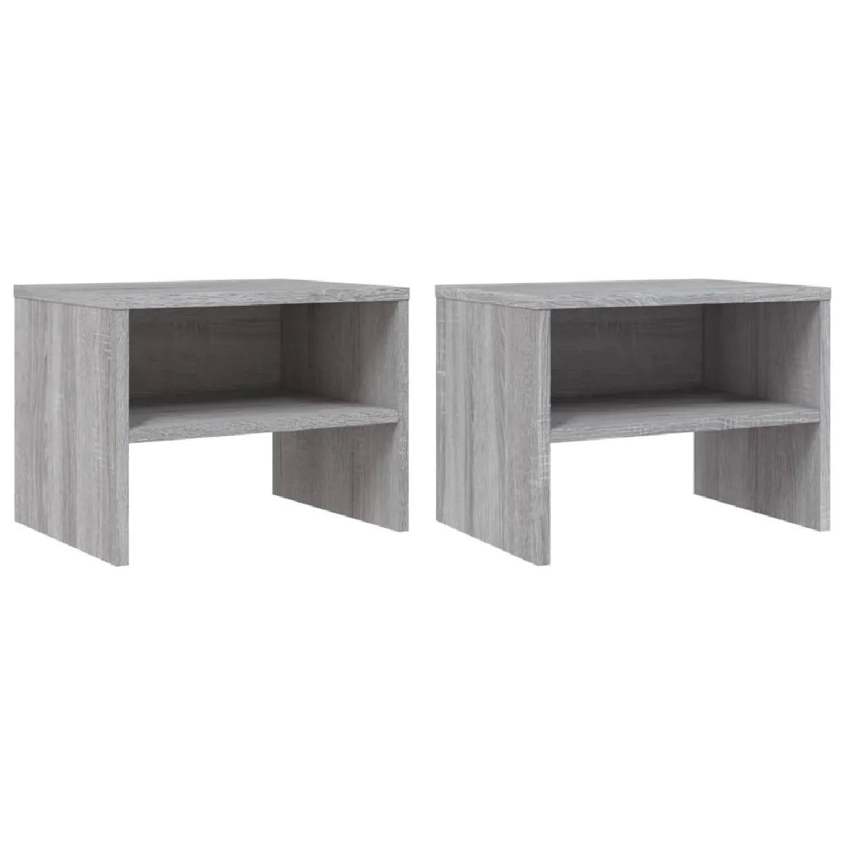 Lot De 2 Tables De Chevet Avec Étagère 40 X 30 X 30cm Bois Dec035660