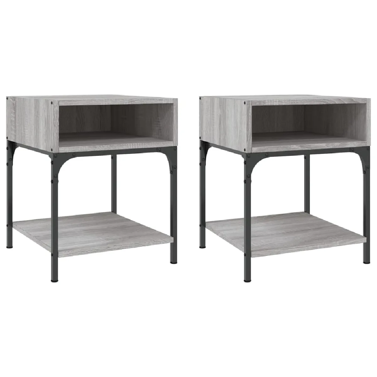 Lot De 2 Tables De Chevet Avec Étagère 40 X 41 X 50 Cm Dec035727