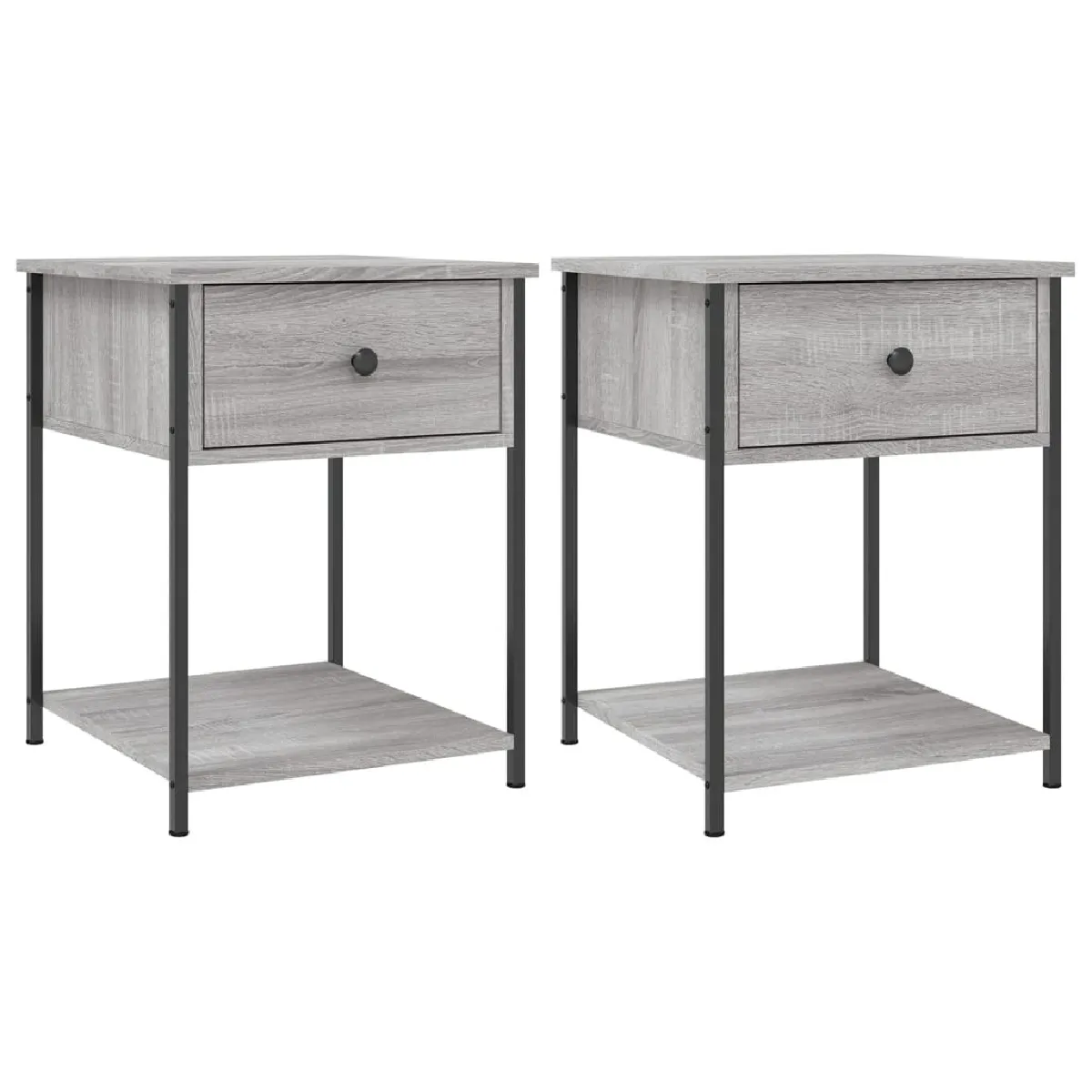 Lot De 2 Tables De Chevet Avec Tiroir Et Étagère 44 X 45 X Dec035742